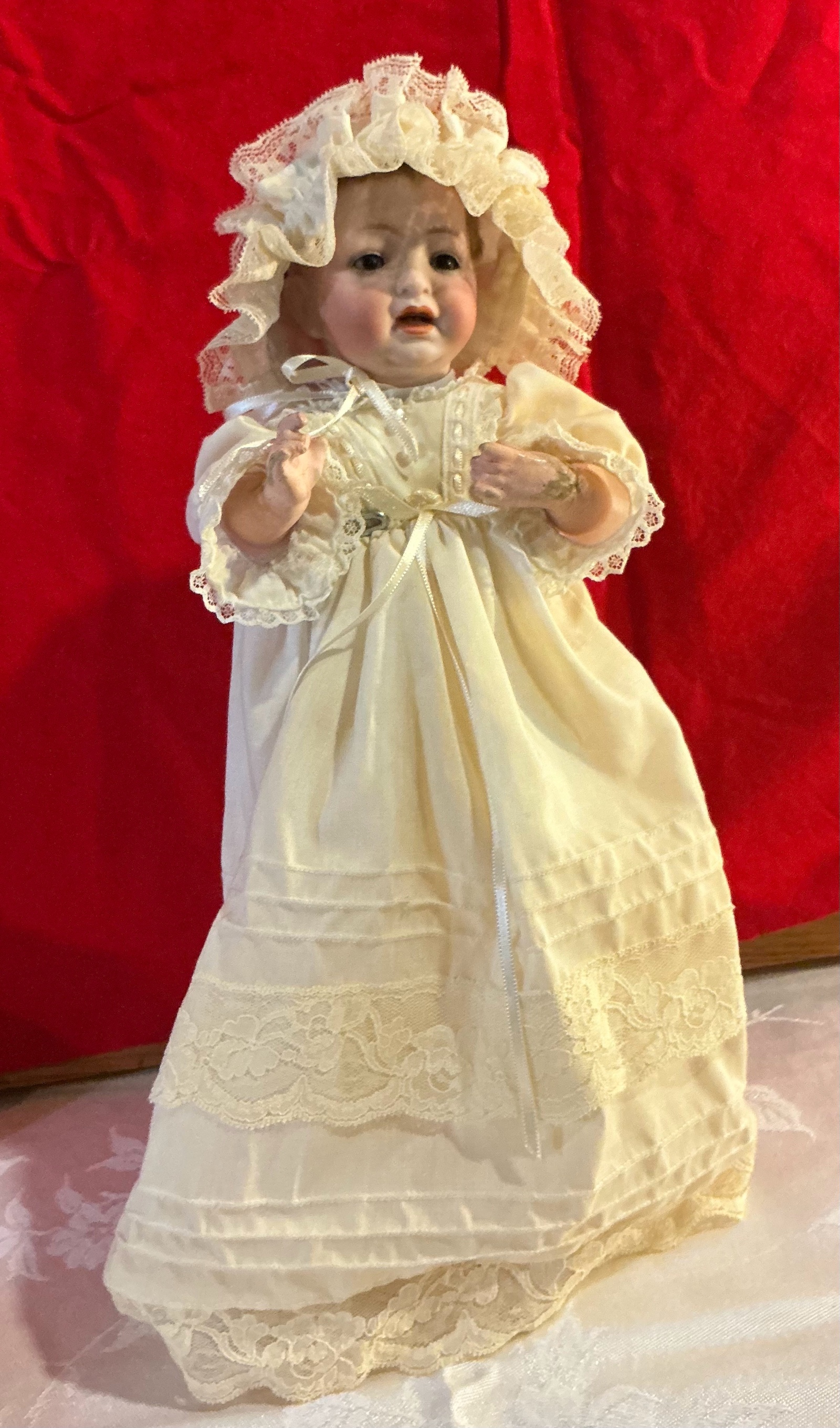 Vintage porcelain glass sleep eye open mouth Kestner 10 baby doll
