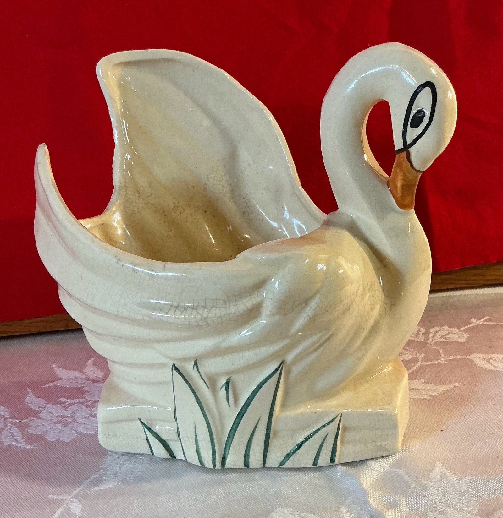 Vintage Mccoy swan planter spoon rest