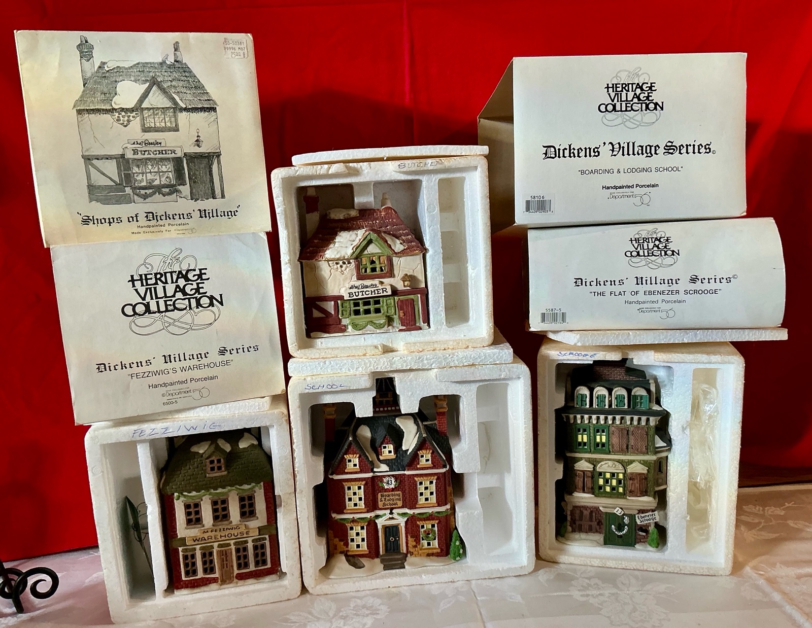 Group of 4 Dept. 56 Dickens village houses