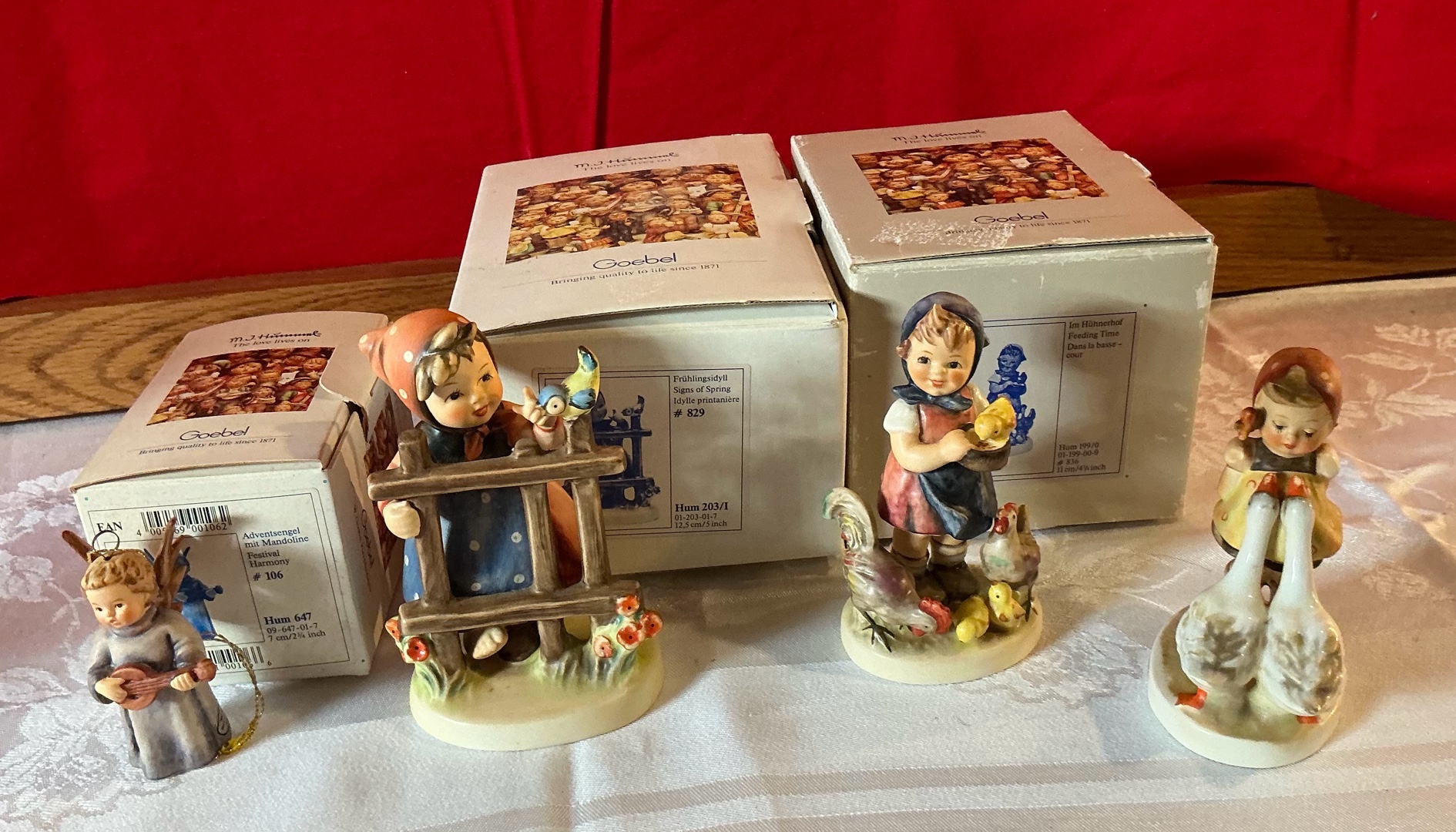 Group of 4 M.J Hummell, The love lives on set