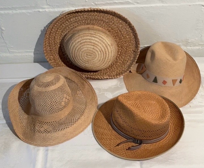 Vintage Womens Straw Hats Set of 4