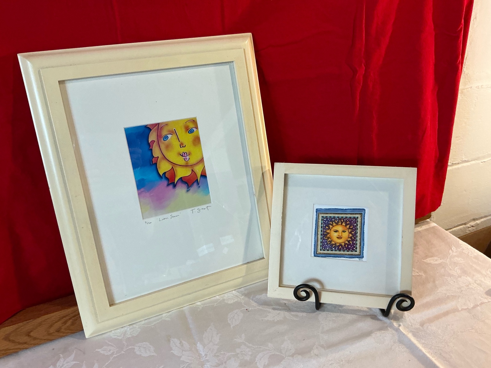 2 Prints Lion sun by artist T. Scott limited edition plus Donna