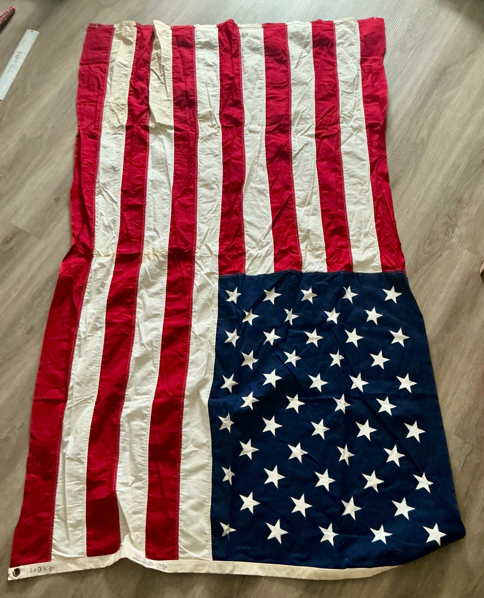 Vintage Paramount Heavy Cotton USA Flag 4x6