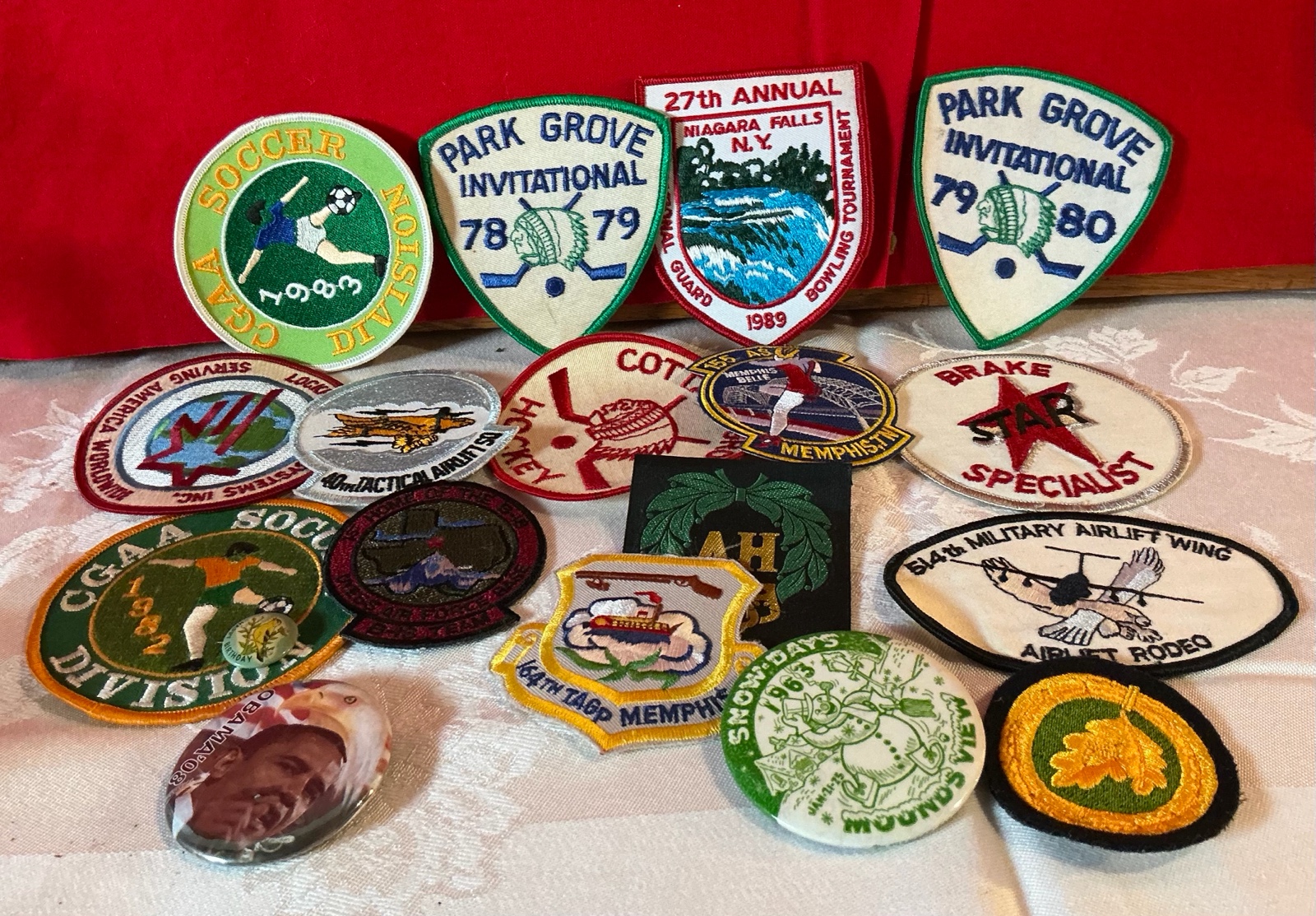 Group collectable lockheed, military airlift and other national guard patches