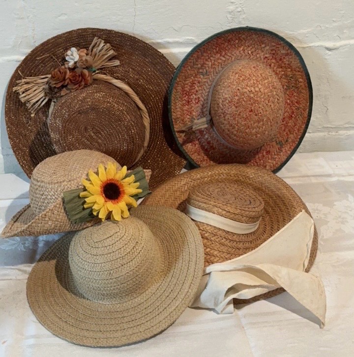 Vintage Womens Straw Hats Set of 5