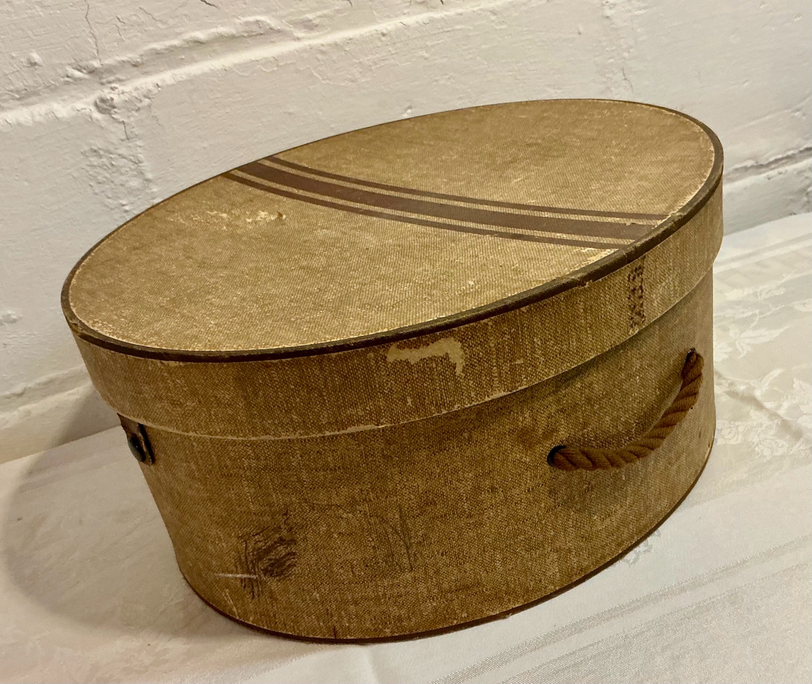 Vintage heavy cardboard hat box