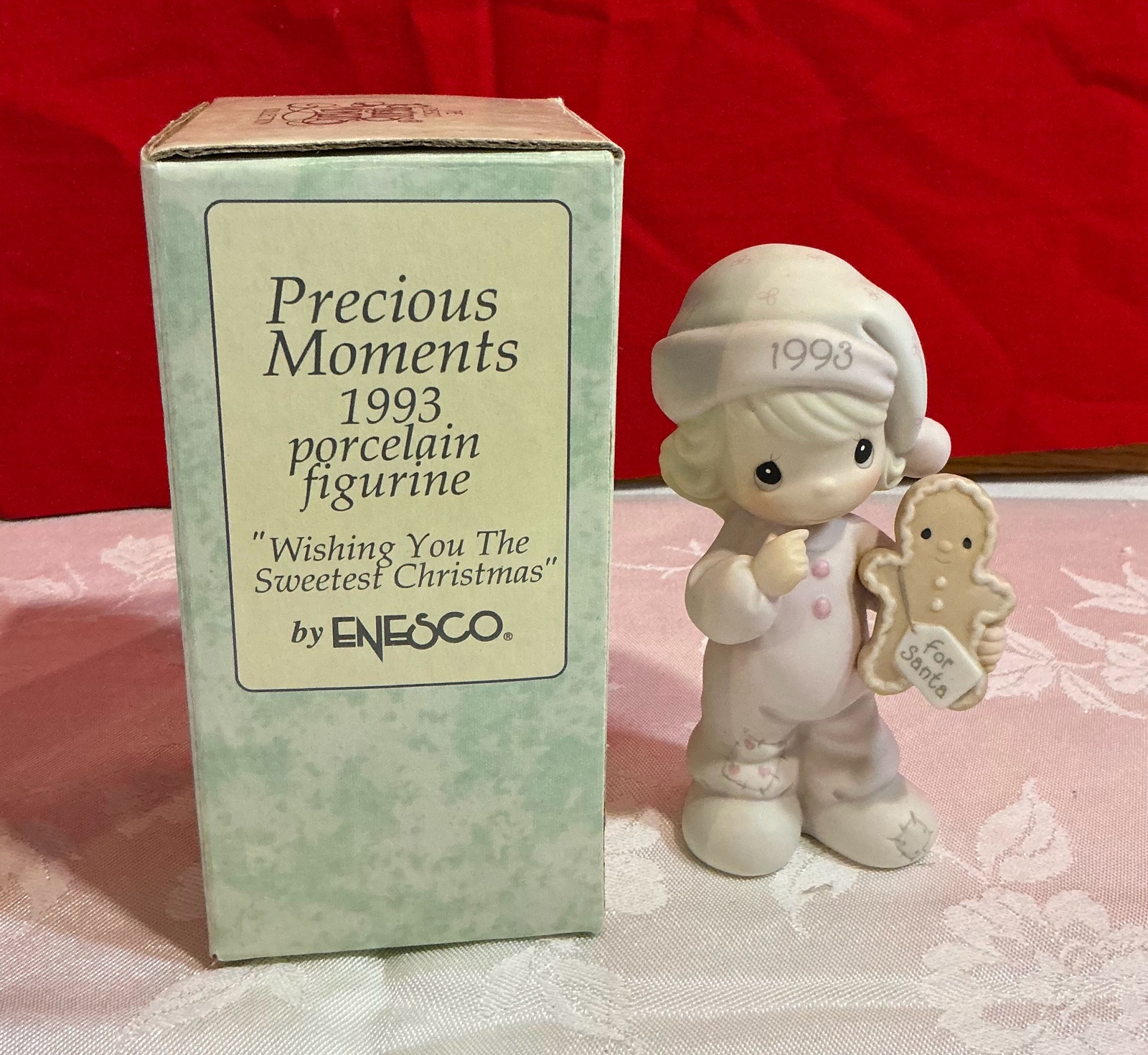 Precious moments 1993 Wishing you the sweetest Christmas number 530166