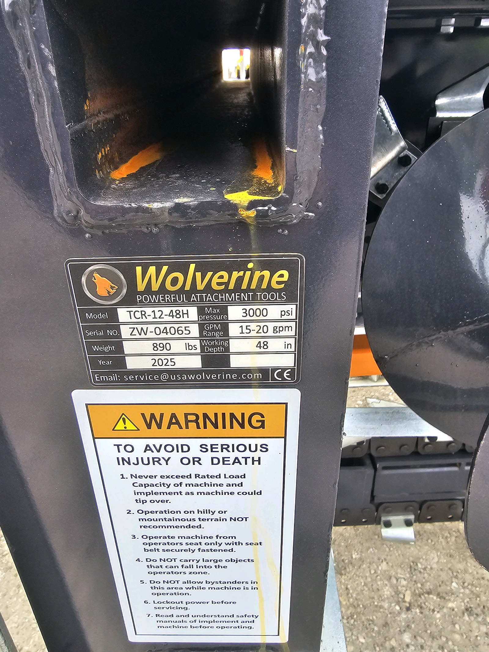 2026 Unused WOLVERINE Trencher TCR-12-48H