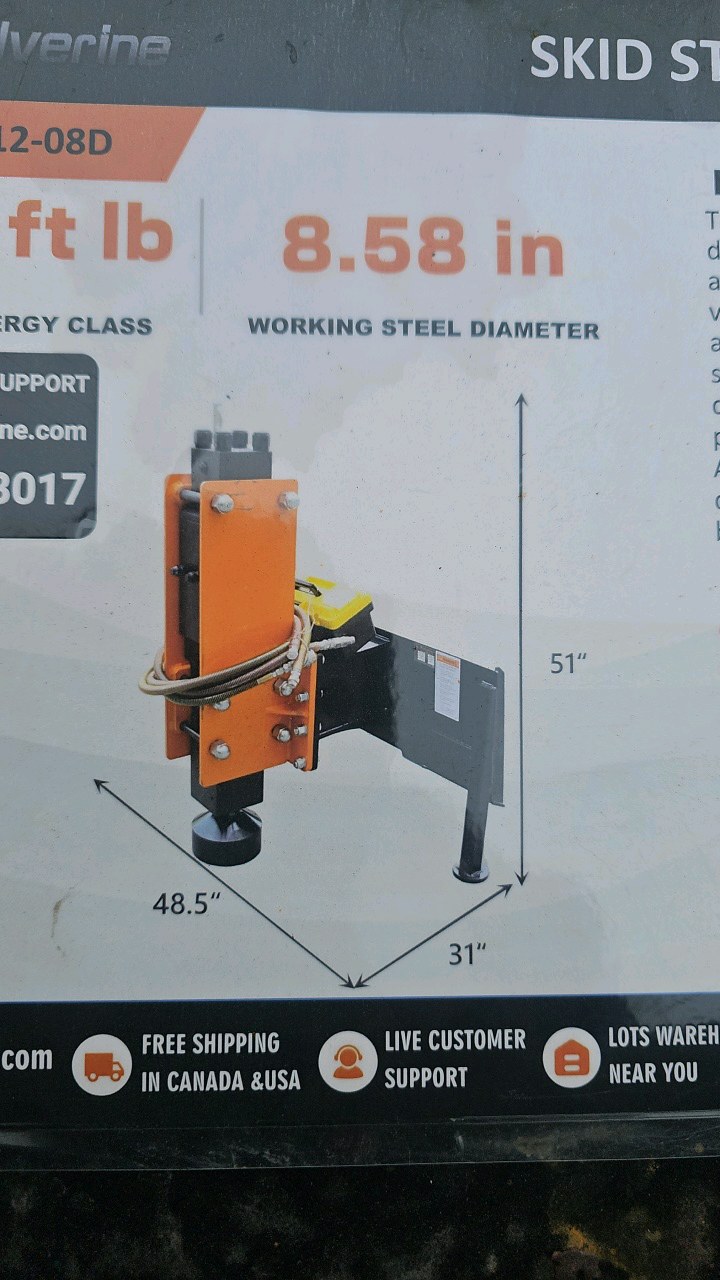 2026 Unused WOLVERINE Skid Steer Post Driver PD-12-08D