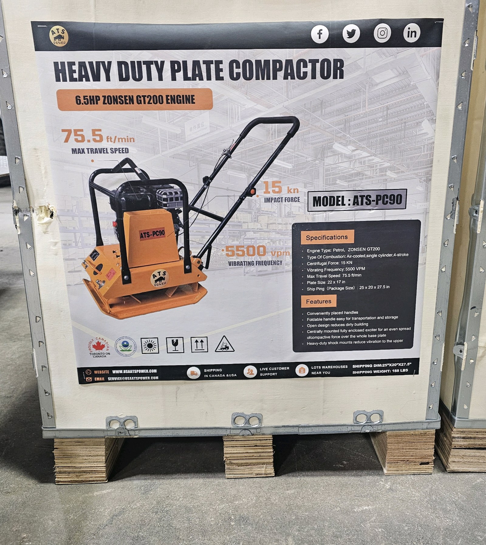2026 Unused atspower Heavy Duty Plate Compactor ATS-PC90H
