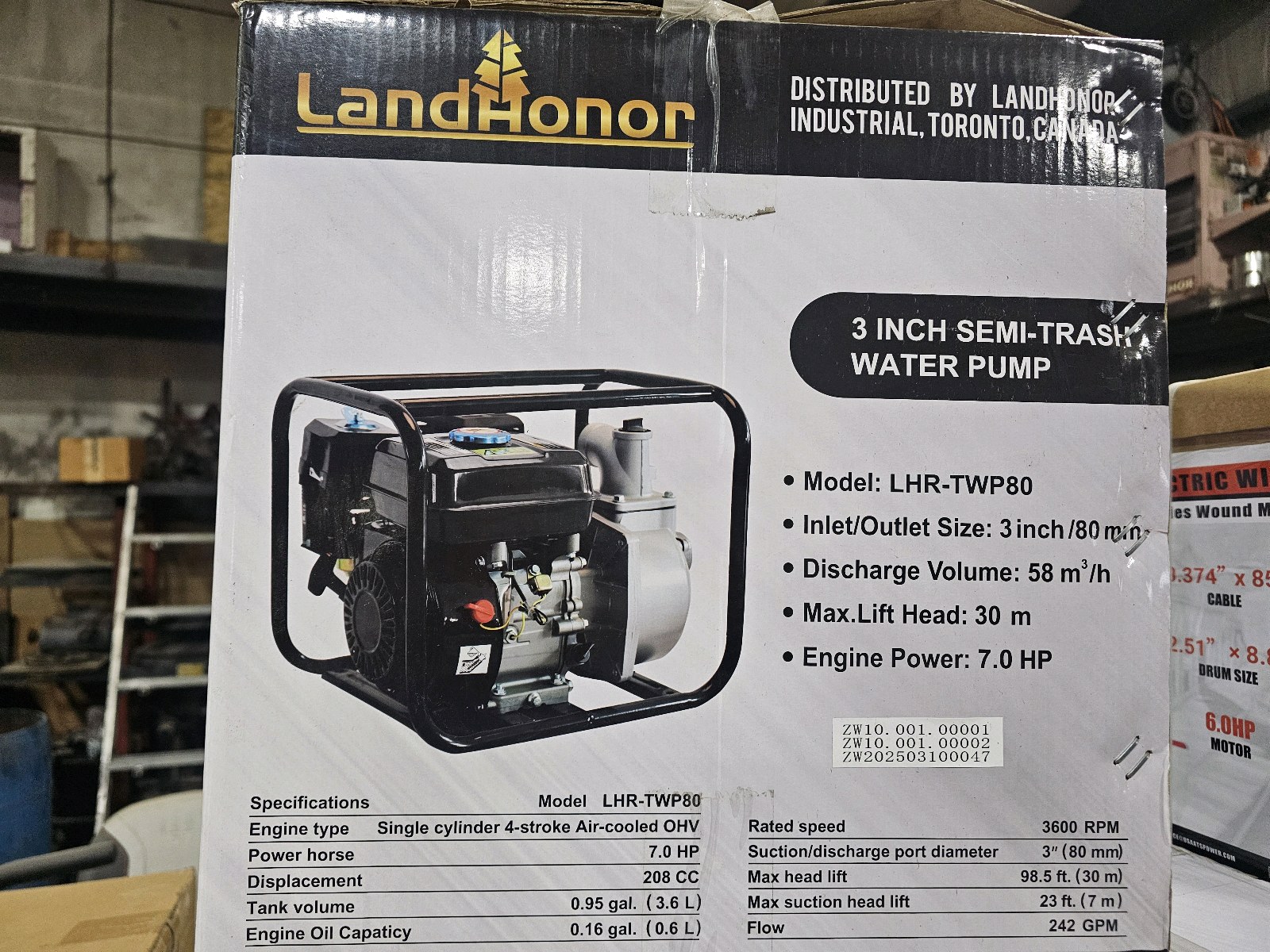 2026 Unused LandHonor Water Pump LDH-TWP80