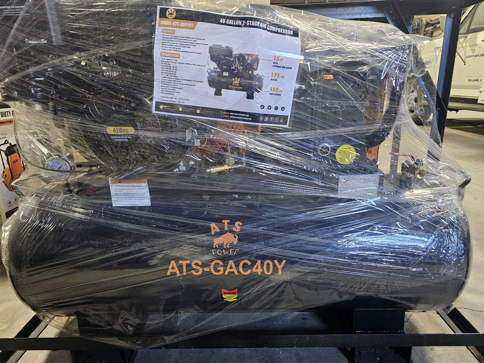 2026 Unused atspower 40 Gallon 2-Stage Truck Mounted Air Compressor ATS-GAC40Y
