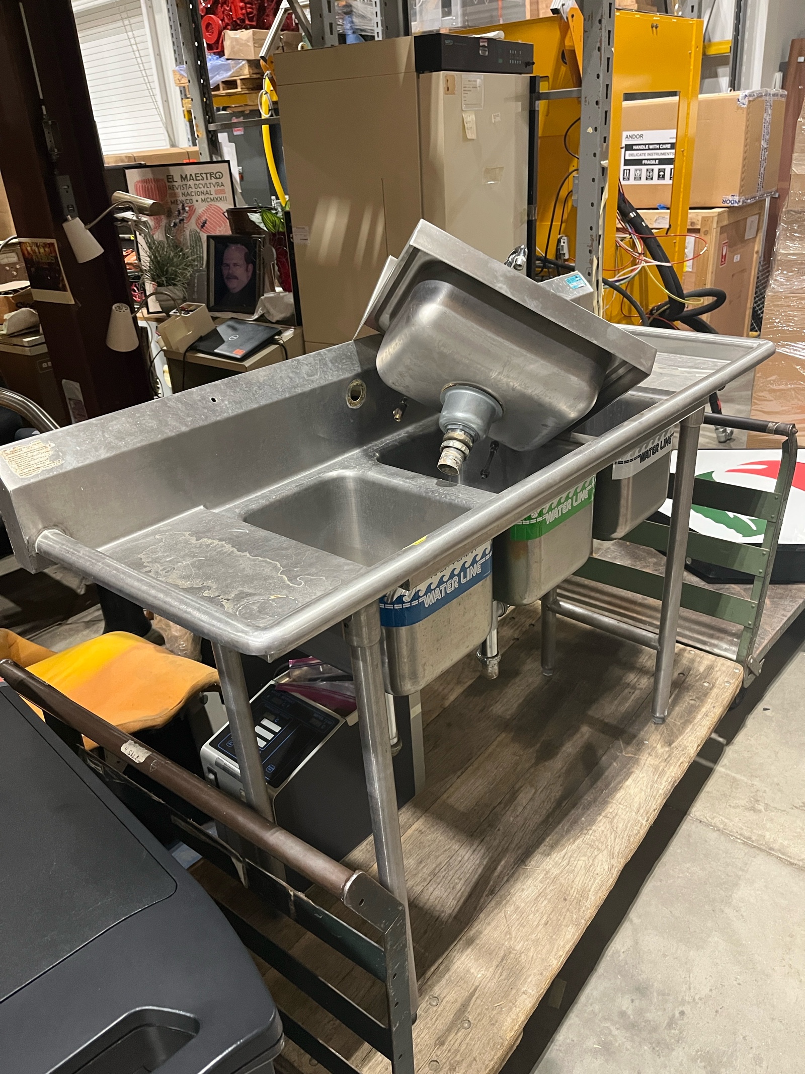 Stainless Triple Kitchen Sink & Handwash Sink(606438)