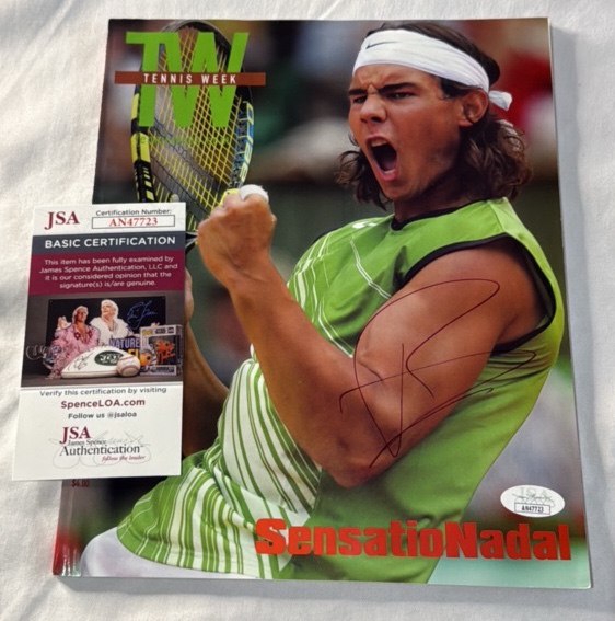 Raphael Nadal Autographed Tennis Week Magazine With JSA COA