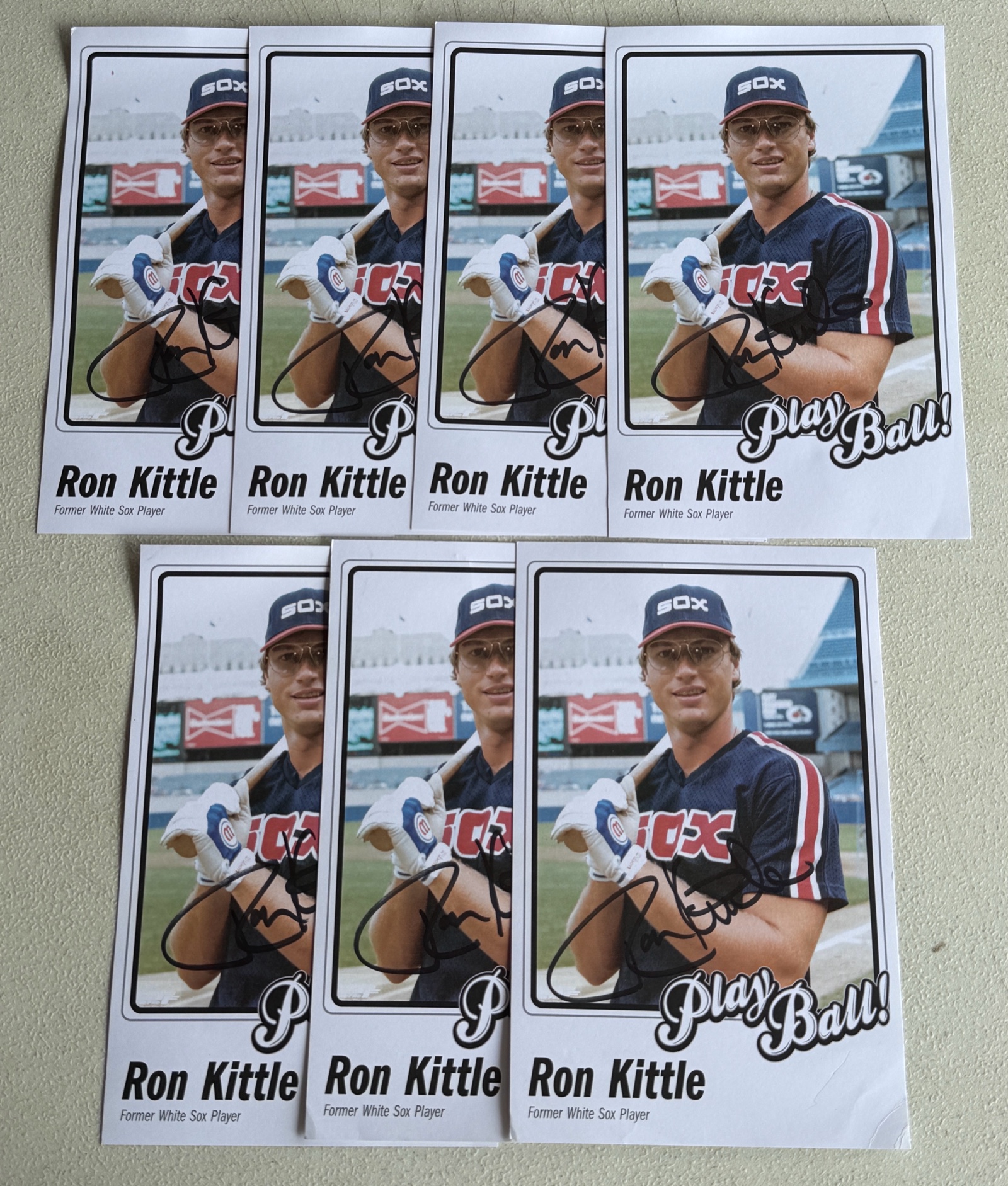 (7) Ron Kittle Autographed Play Ball Baseball Cards