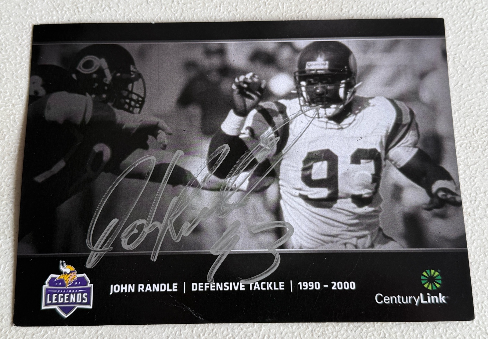 John Randle Autographed Vikings Legends Card