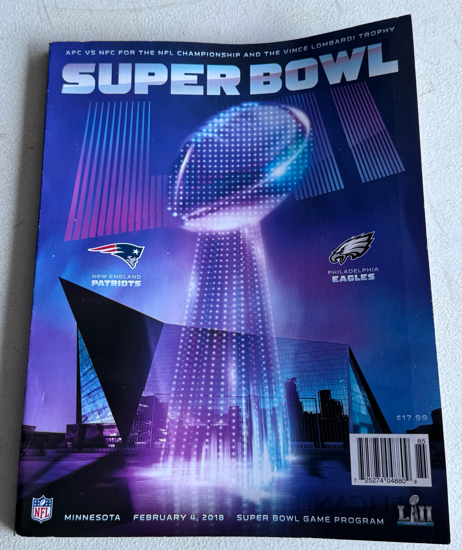 Super Bowl LII 2018 New England Patriots vs. Philadelphia Eagles in minnesota