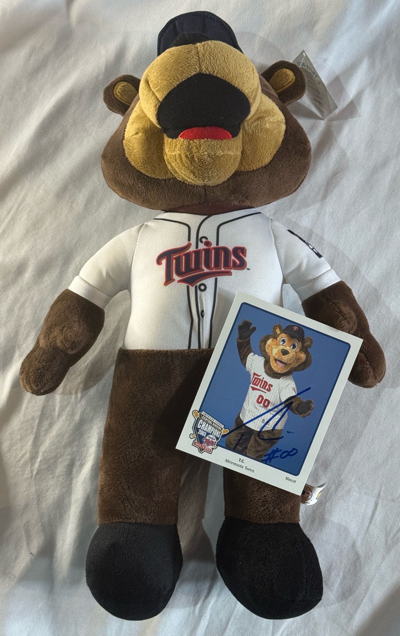 TC Bear Minnesota Twins Mascot Signed Photo and Stuffed Animal