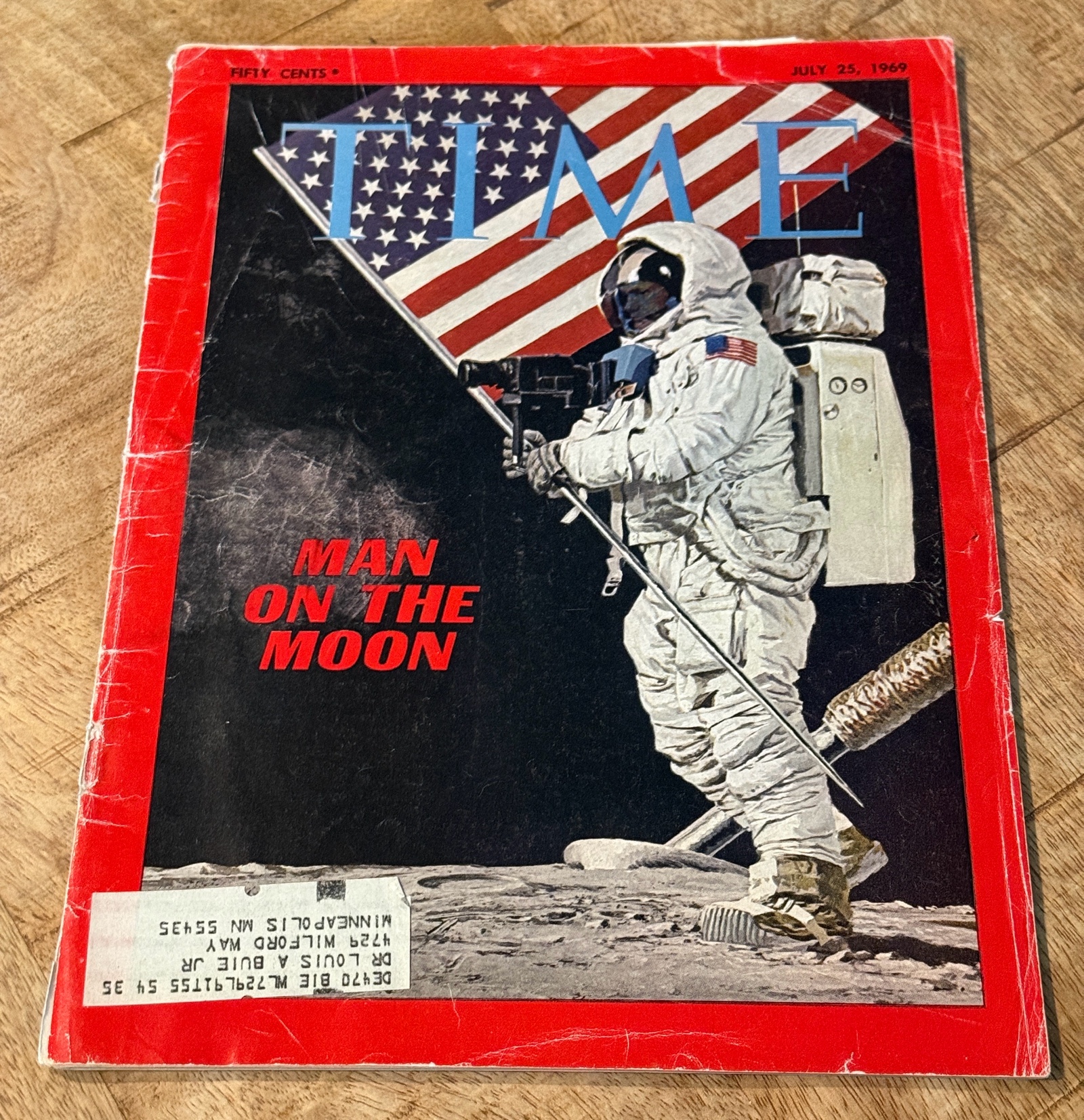 1969 Time Magazine Man On The Moon - cover is not fully attached