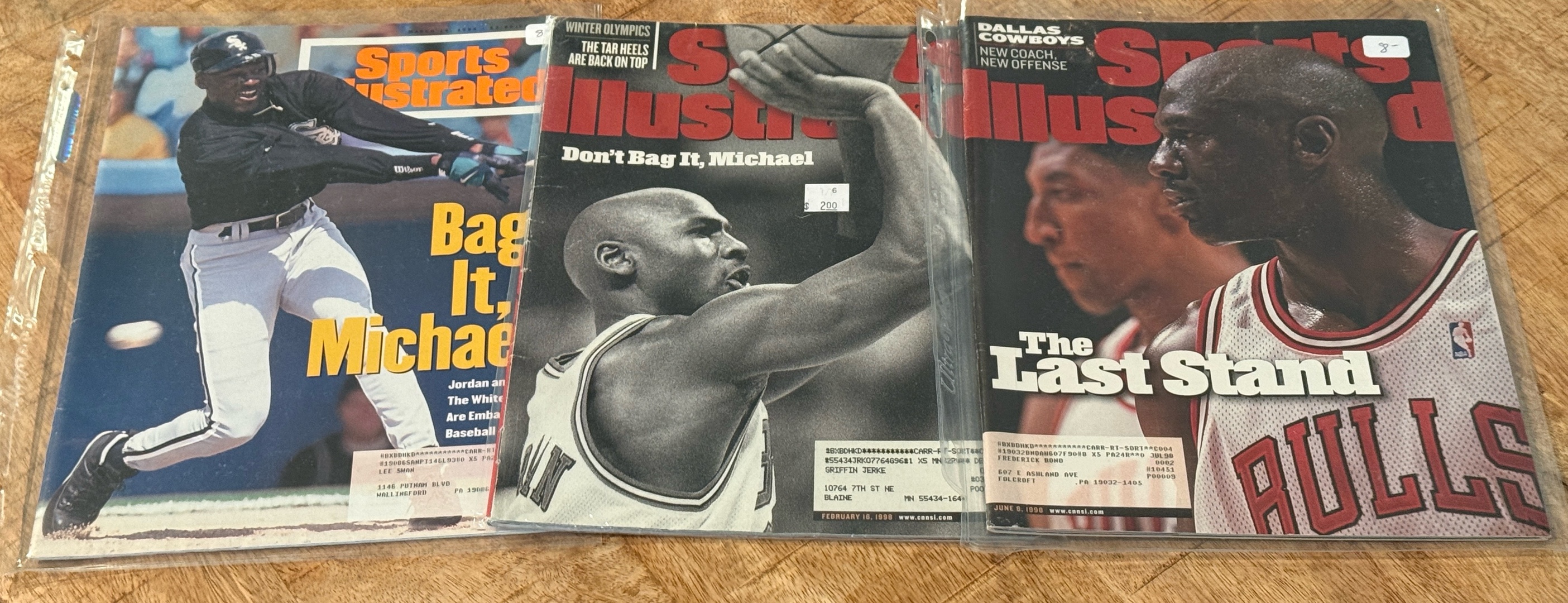 (3) Michael Jordan Sports Illustrated Magazines