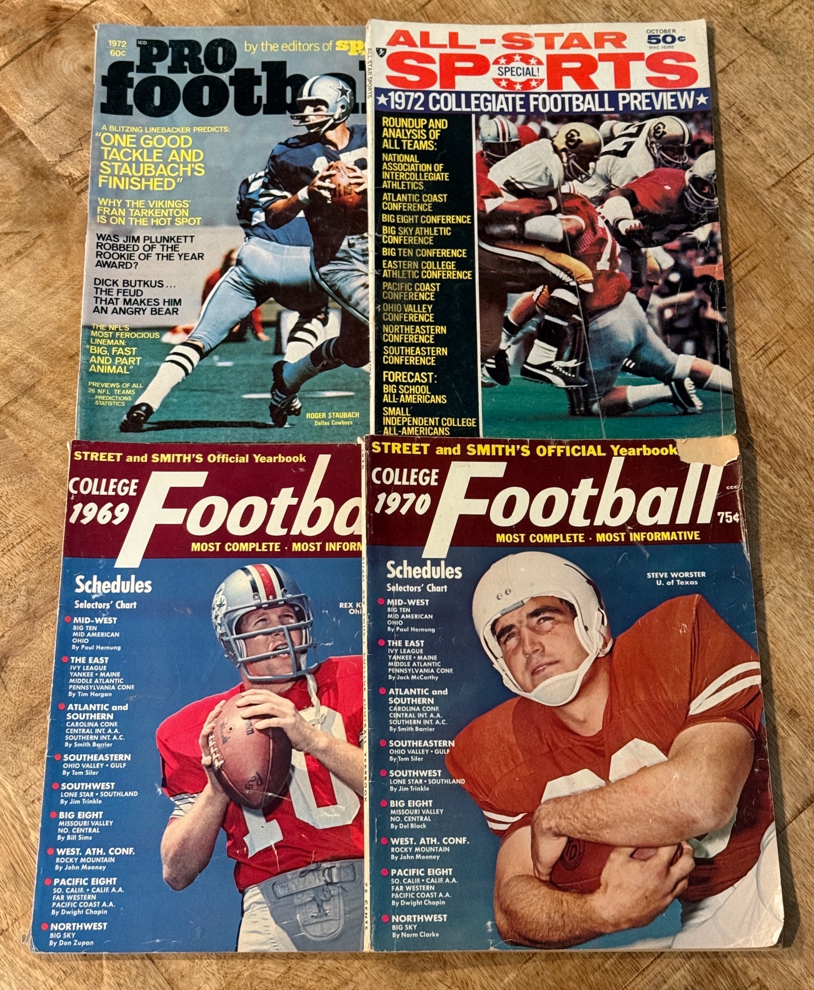 (4) Vintage 1969-1972 Football Publications