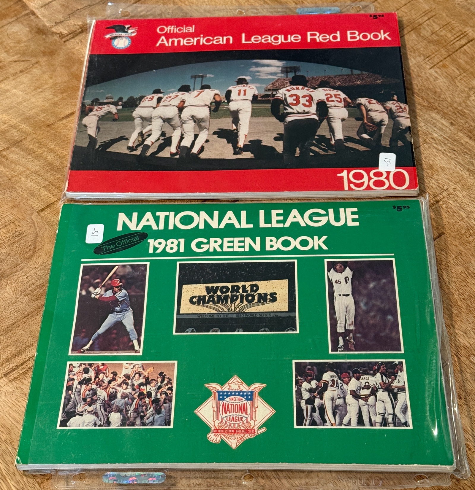 198o MLB AL Red Book and 1981 NL Green Book