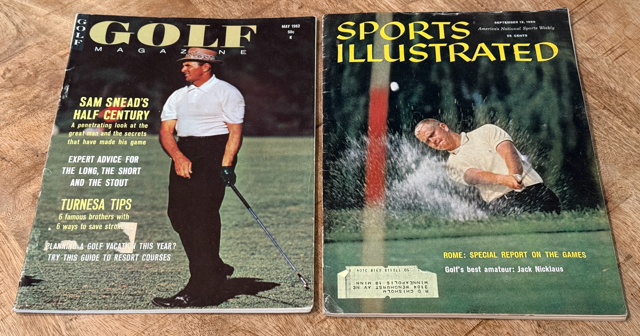(2) Vintage Golf Magazines and Sports Illustrated