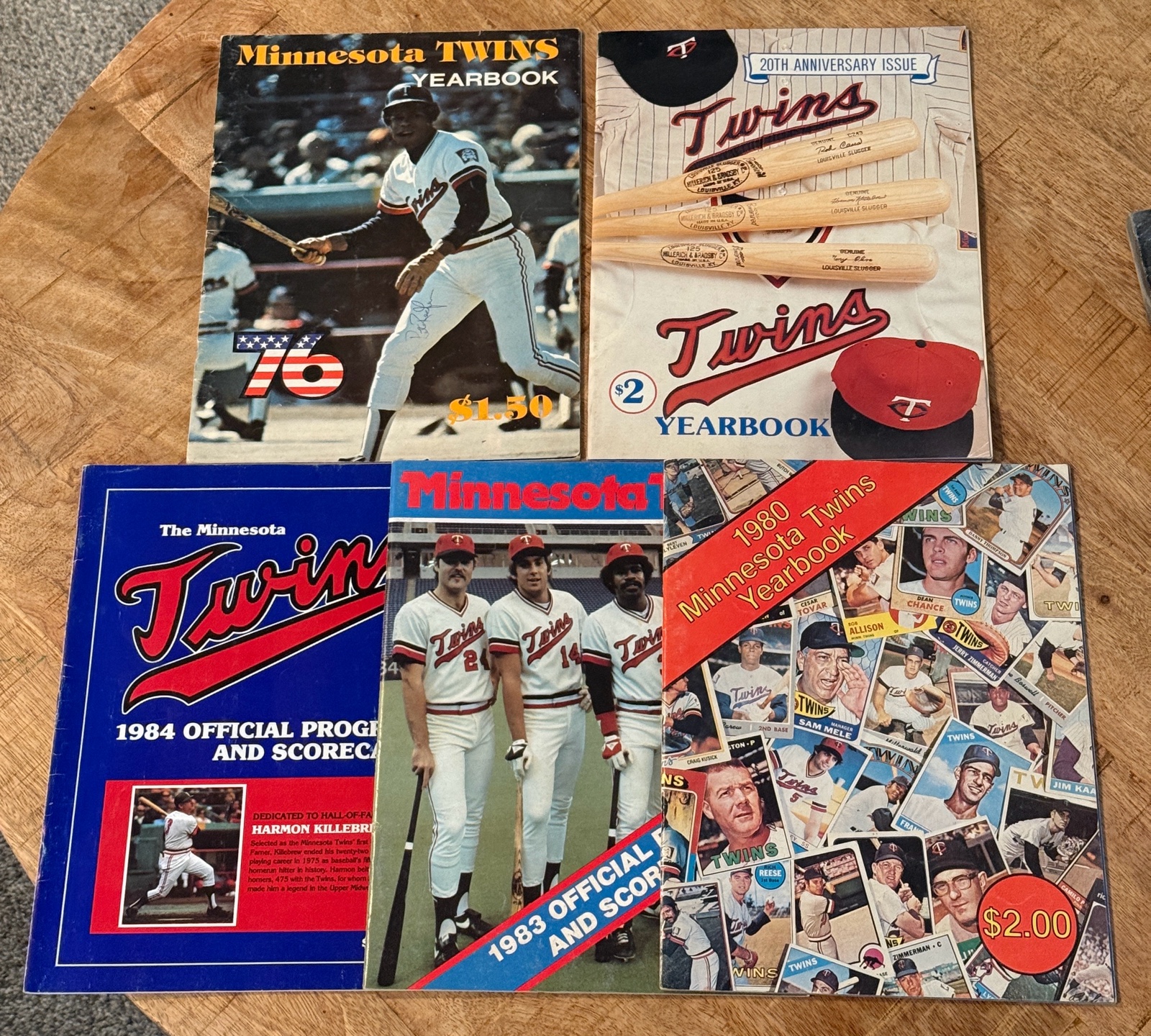 (5) Minnesota Twins 1970s-80s Yearbooks and Programs