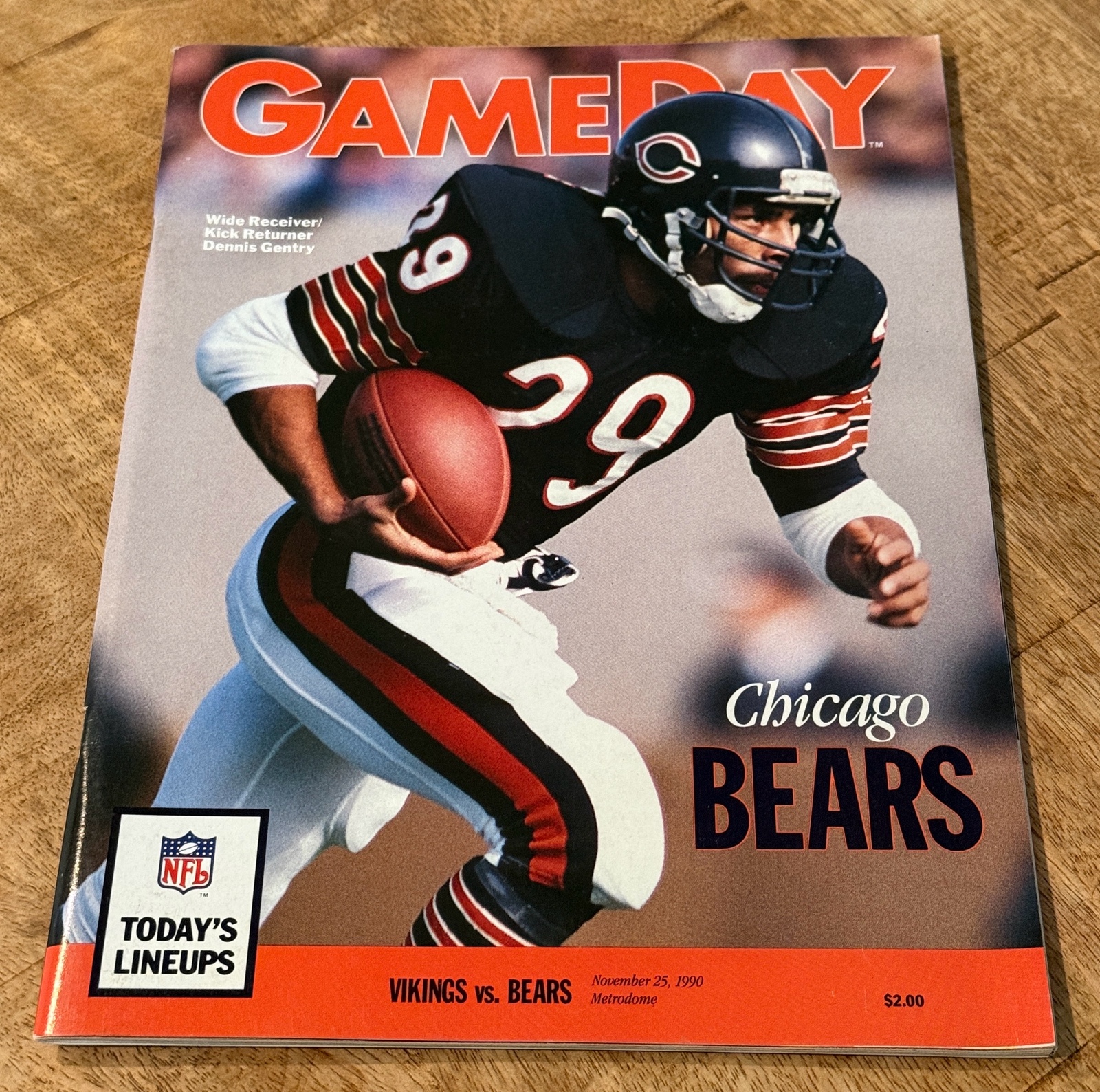 Chicago Bears vs. Minnesota Vikings Gameday Football Program November 25, 1990