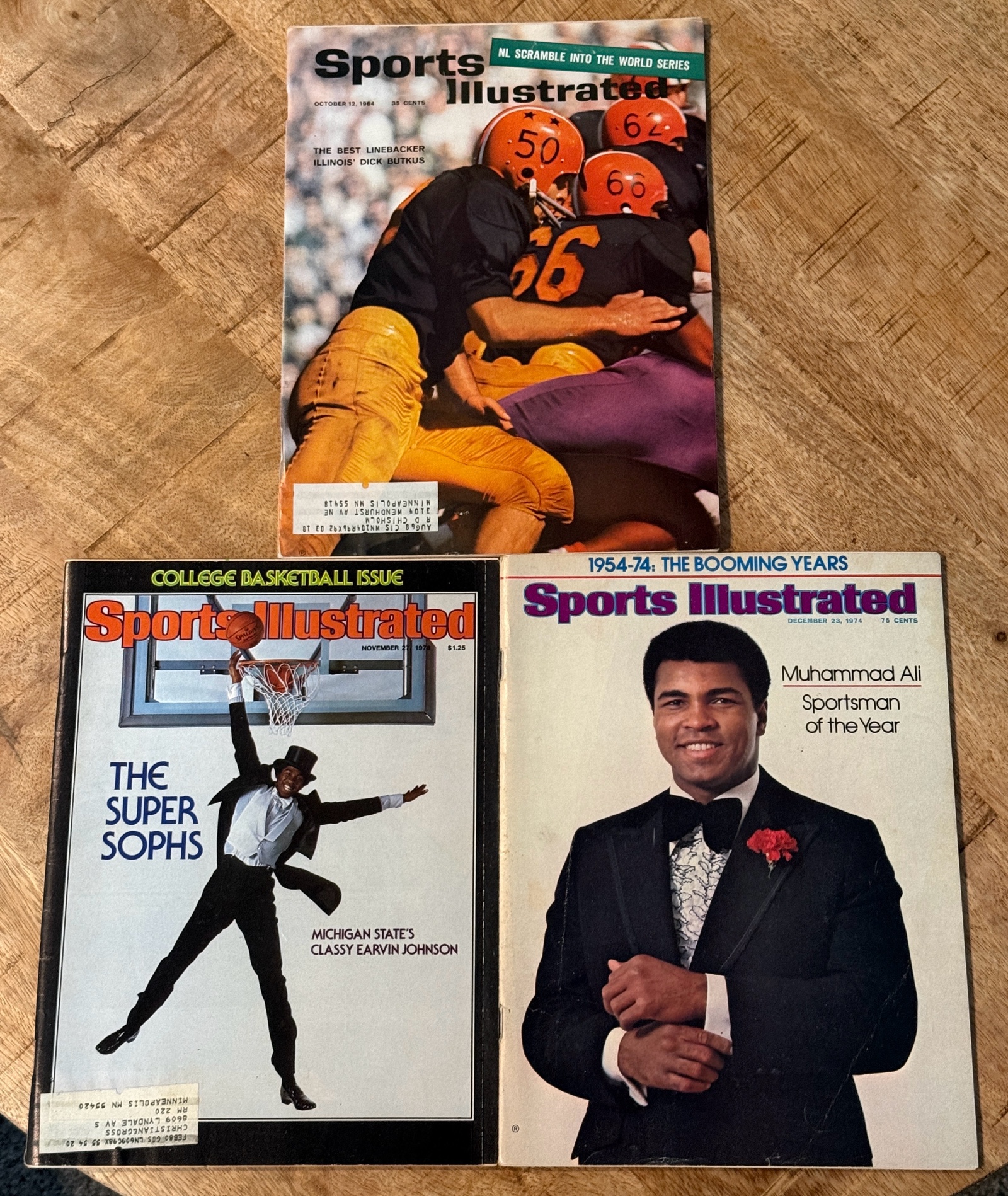 (3) Vintage Sports Illustrayed Magazines 1960s-70s