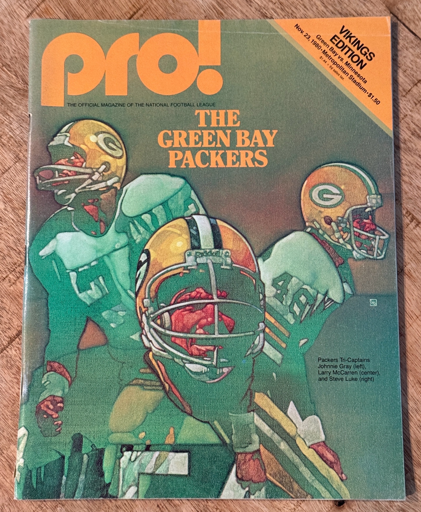 Minnesota Vikings vs. Green Bay Packers Program November 23, 1980