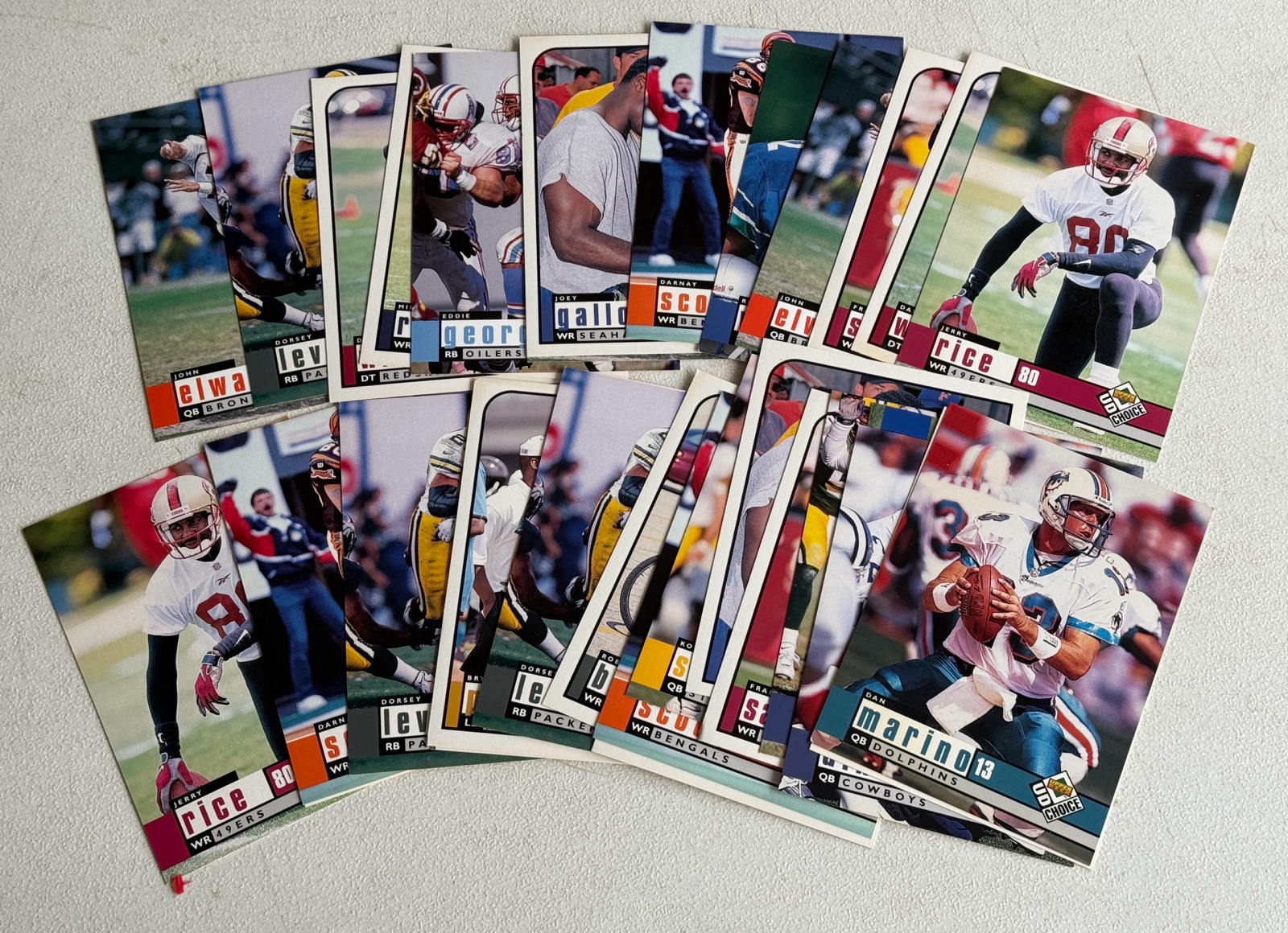 Lot of Football Oversized Cards w Stars