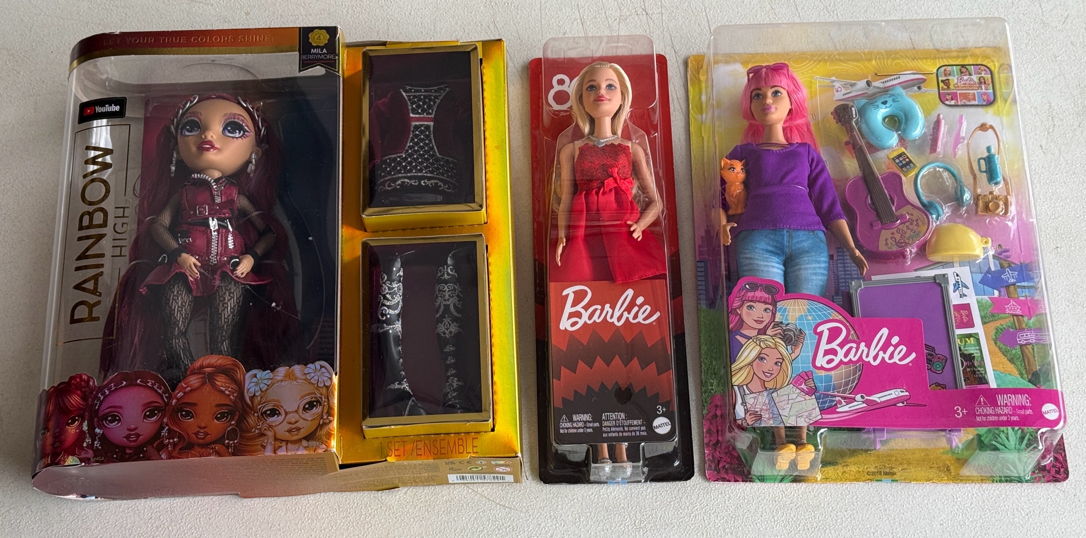 (3) Barbies New In Box