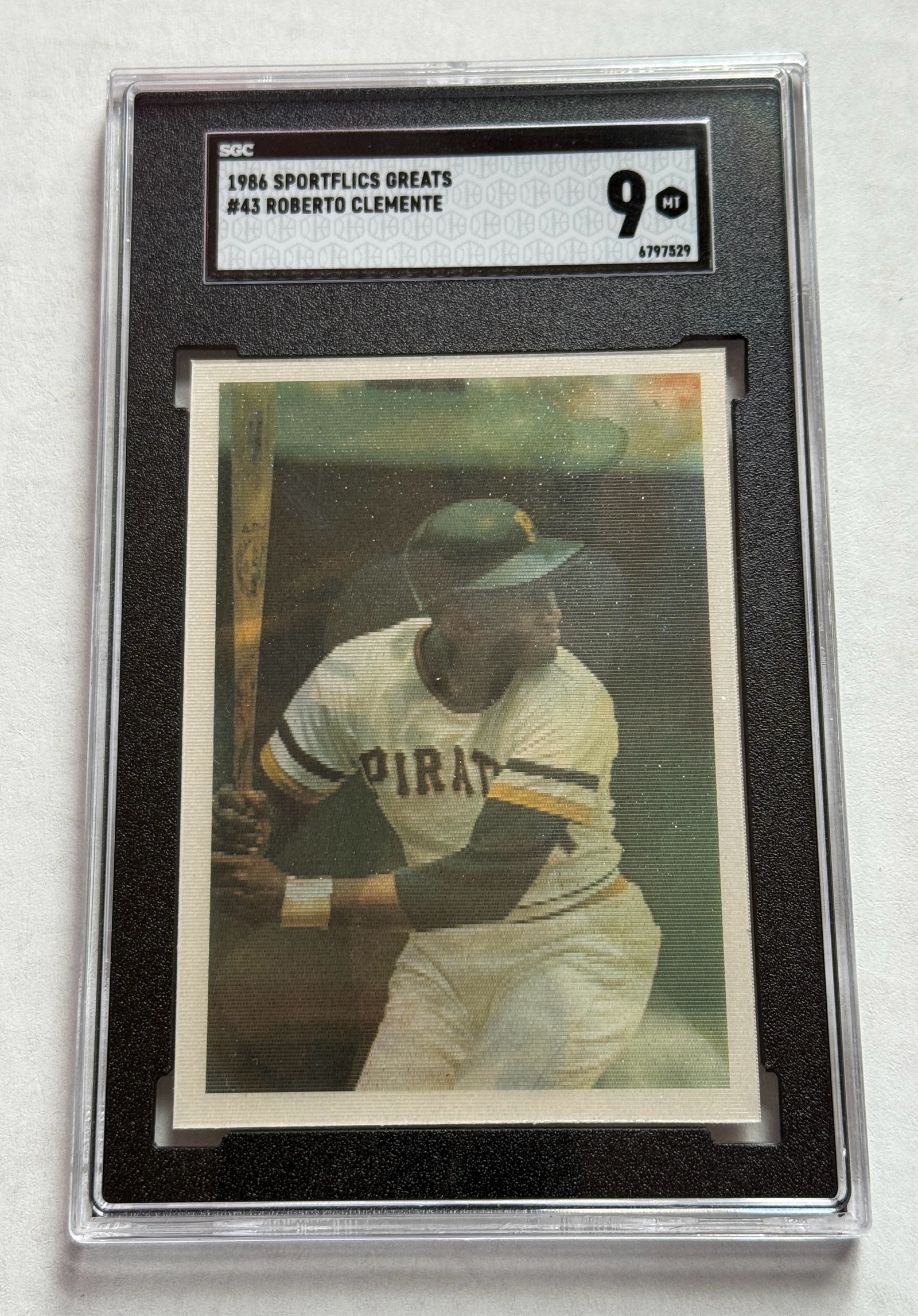 Roberto Clemente SGC 9 Mint 1986 Sportflics Greats #43 Baseball Card