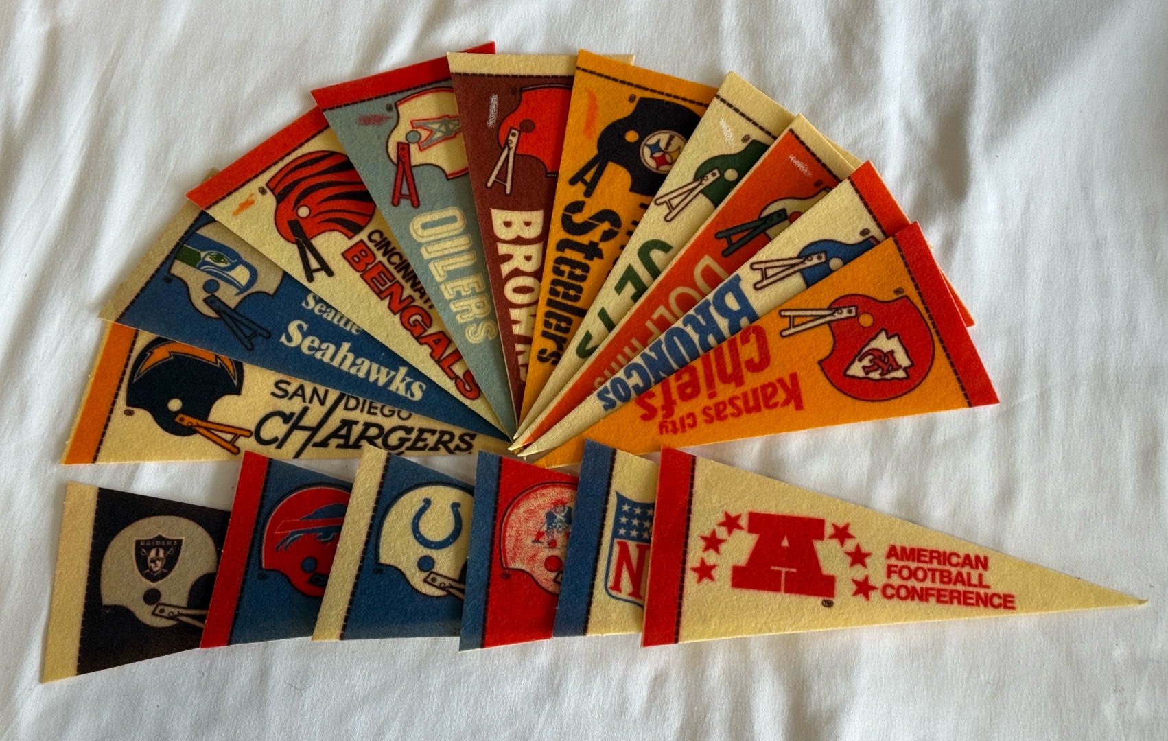 16 Vintage Football Mini Pennants