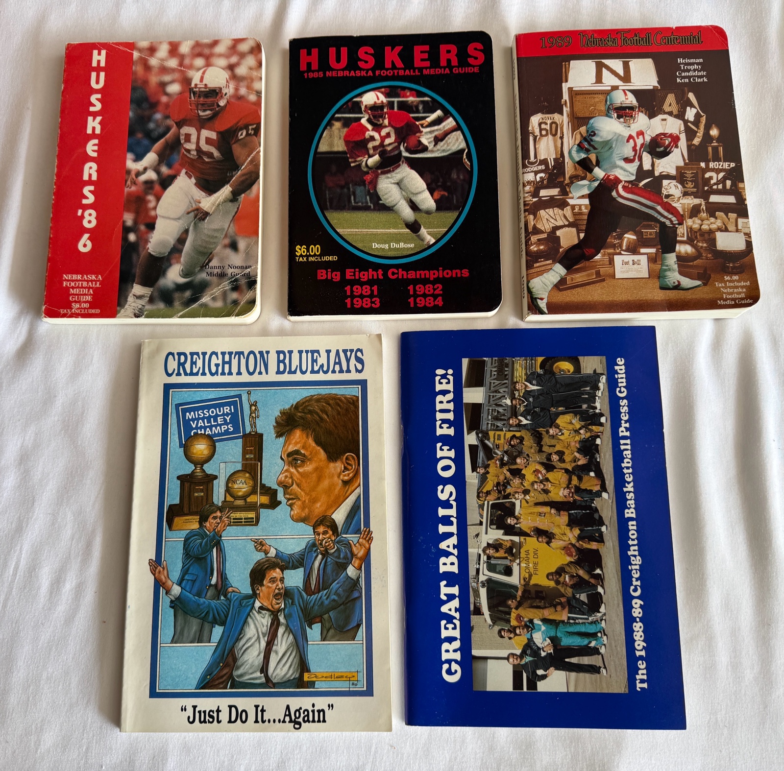 (5) Vintage Nebraska Football and Creighton Basketball Media Guides