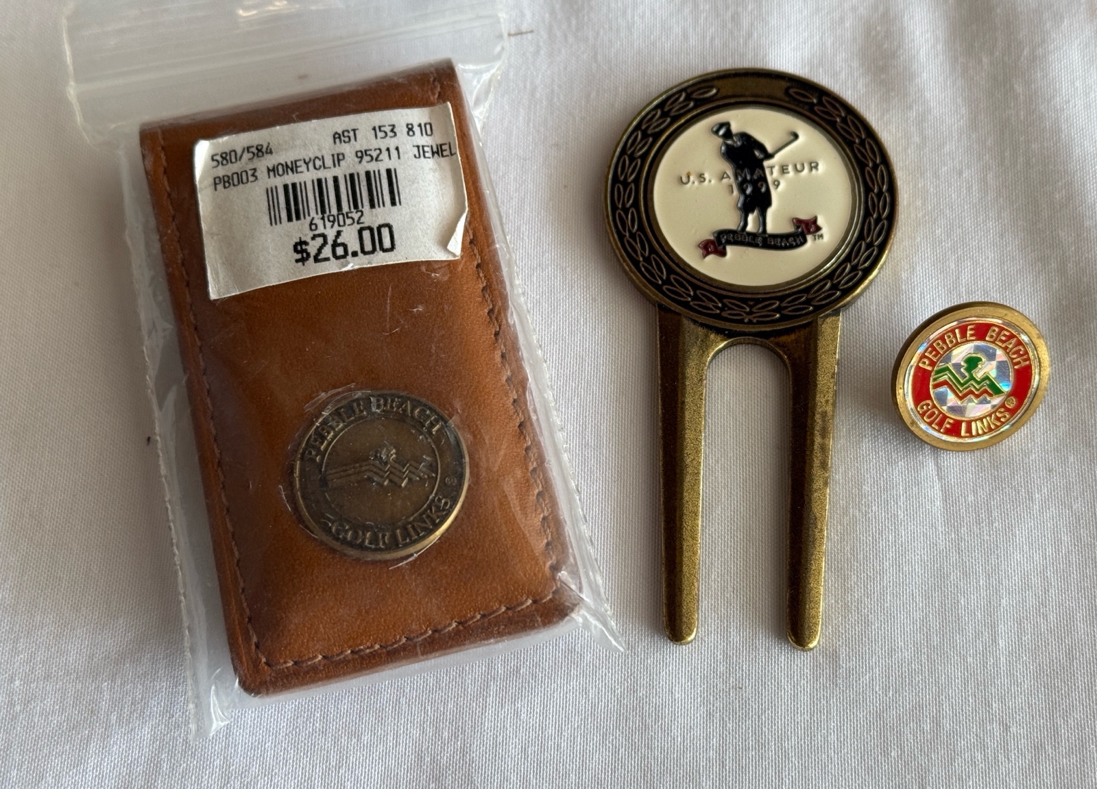 Pebble Beach Golf Course New Money Clip, Ball Mark Repair, and Ball Marker