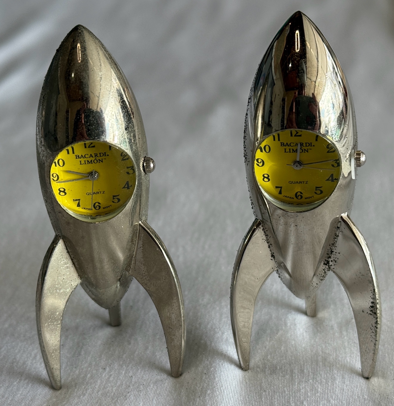 (2) Bacardi Limon Collectible Mini Clocks