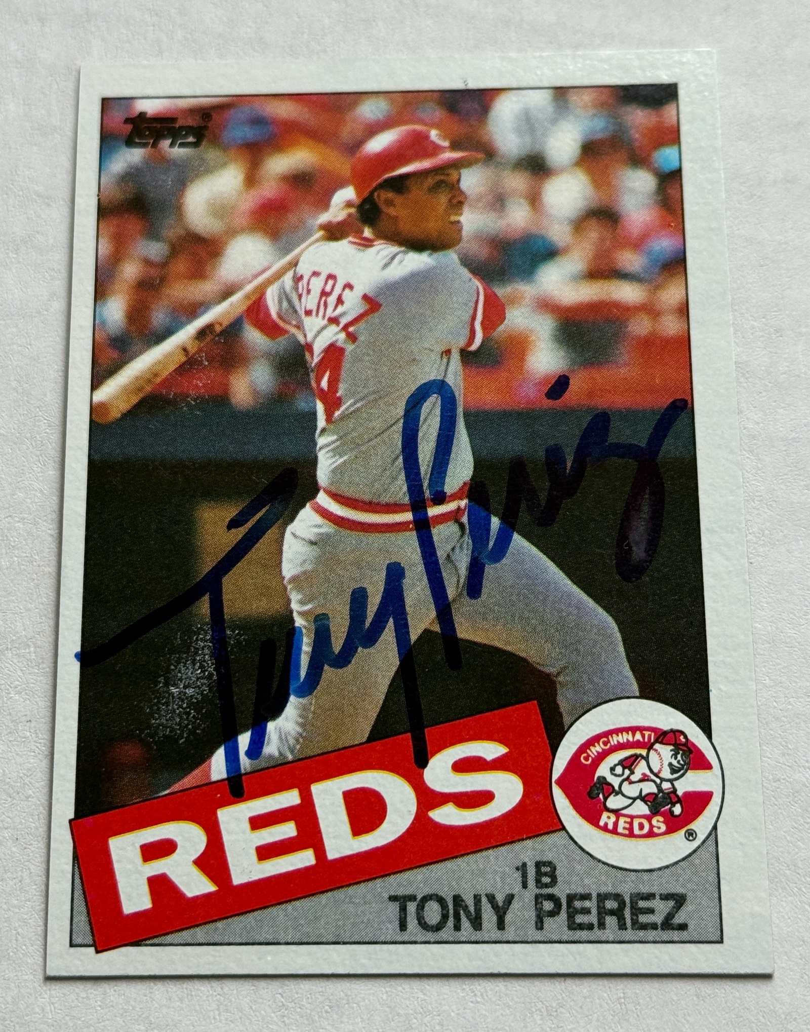 Tony Perez Autographed 1985 Topps Baseball Card