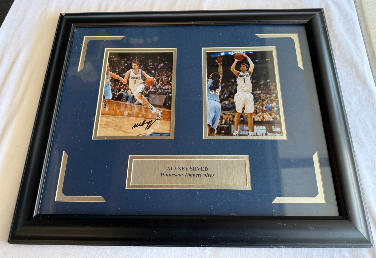 Alexey Shved Autographed Custom Framed and Matted Photos Minnesota Timberwolves Basketball