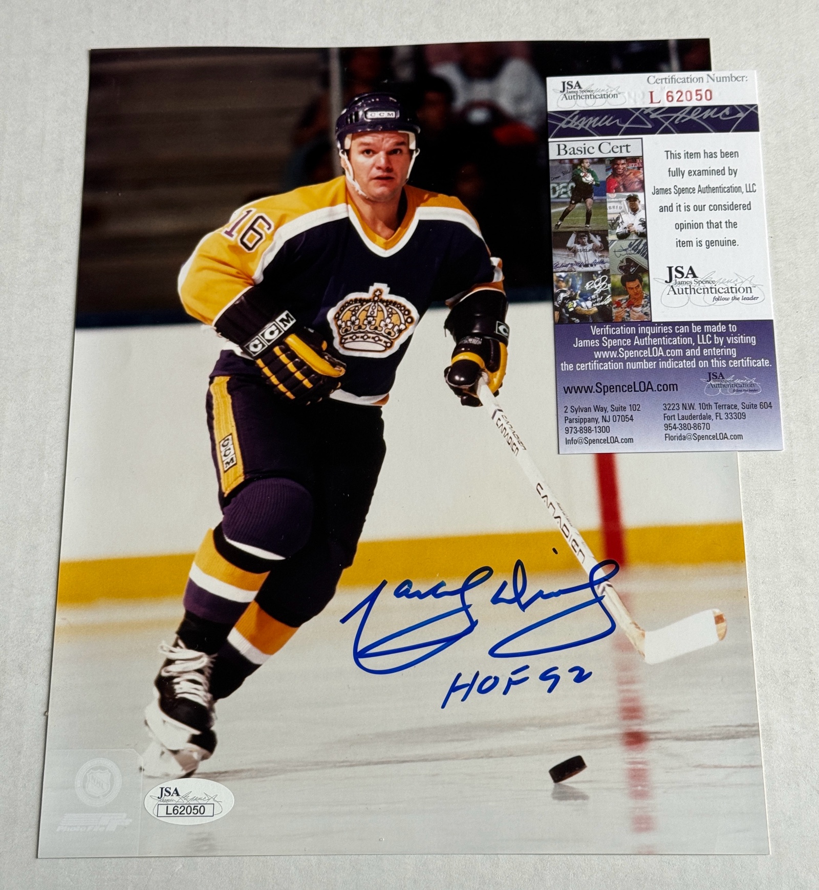Johnny Bucyk Autograph With JSA COA 8x10 Hockey Photo