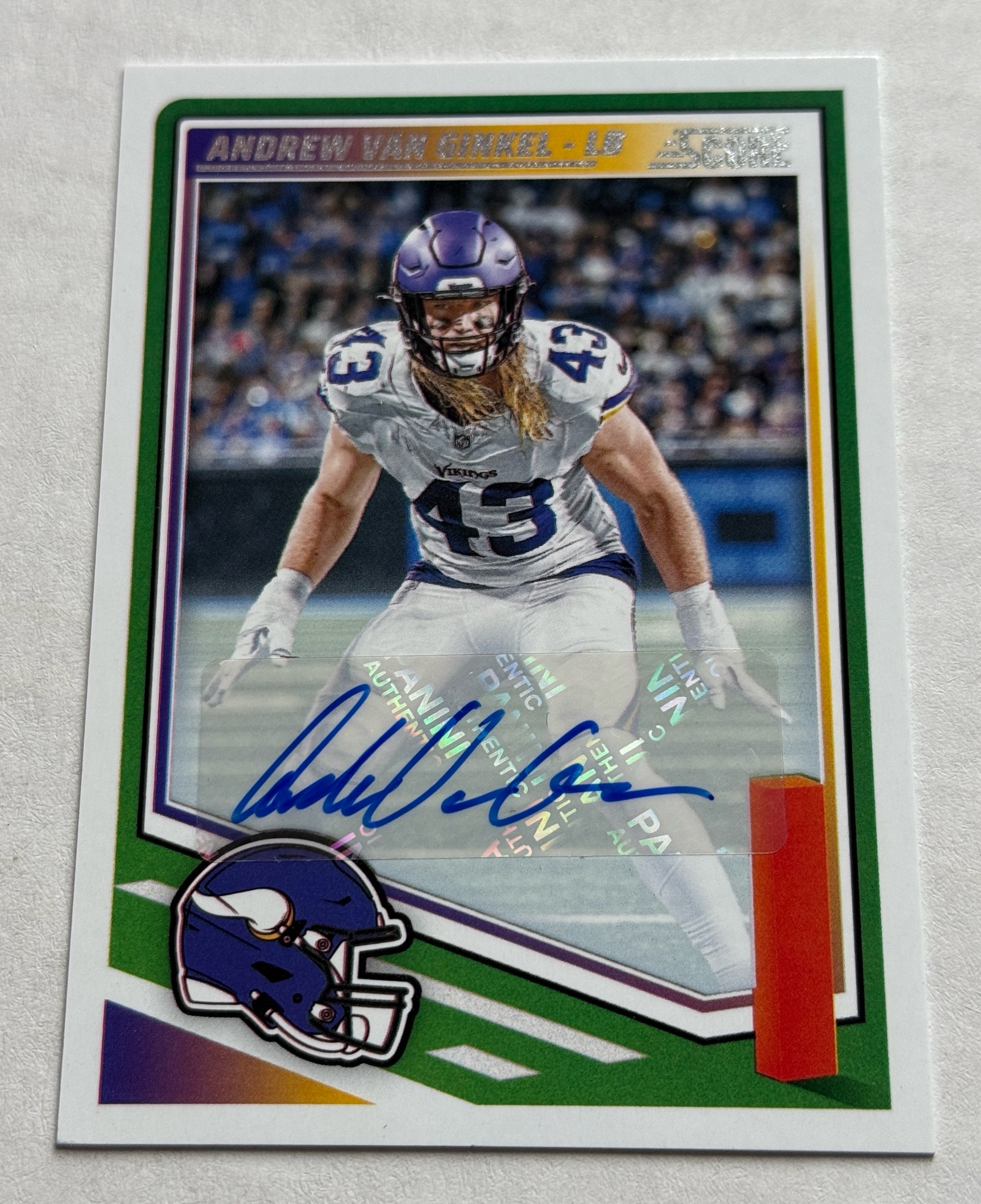 Andrew Van Ginkel Auto 2025 Score #152 Minnesota Vikings Football Card