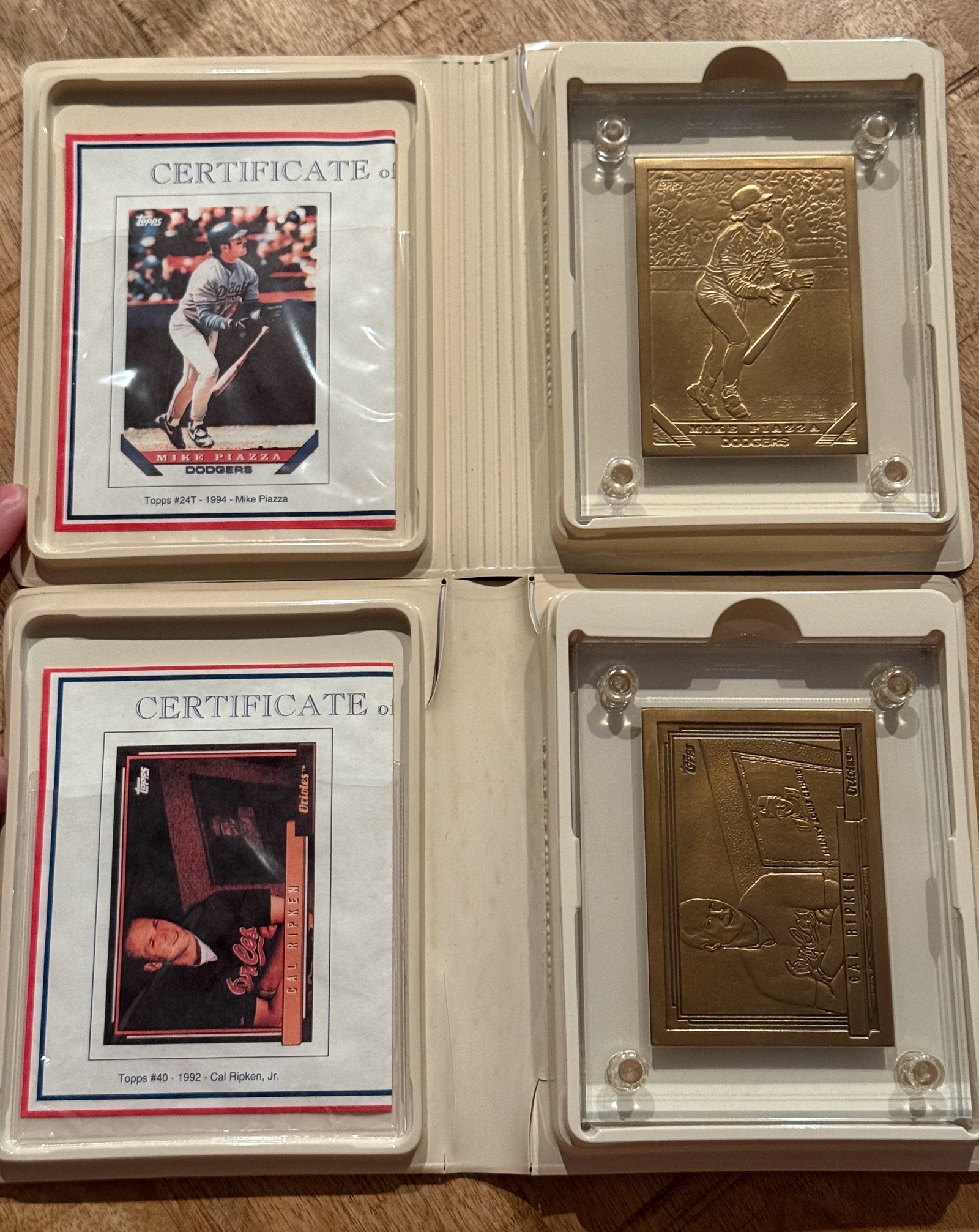 Cal Ripken Jr and Mike Piazza Highland Mint Bronze Coins