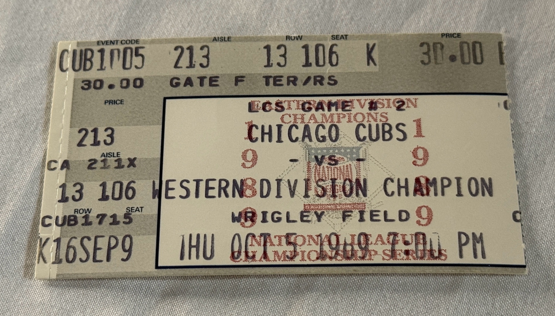 1989 National League Baseball Championship Series Game 2 - Chicago Cubs vs. San Fancisco Giants