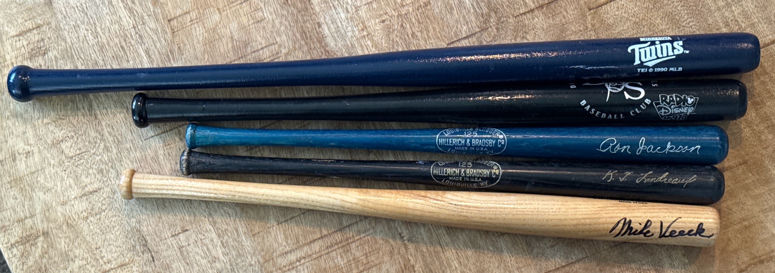 5 Mini Baseball Bat Collection