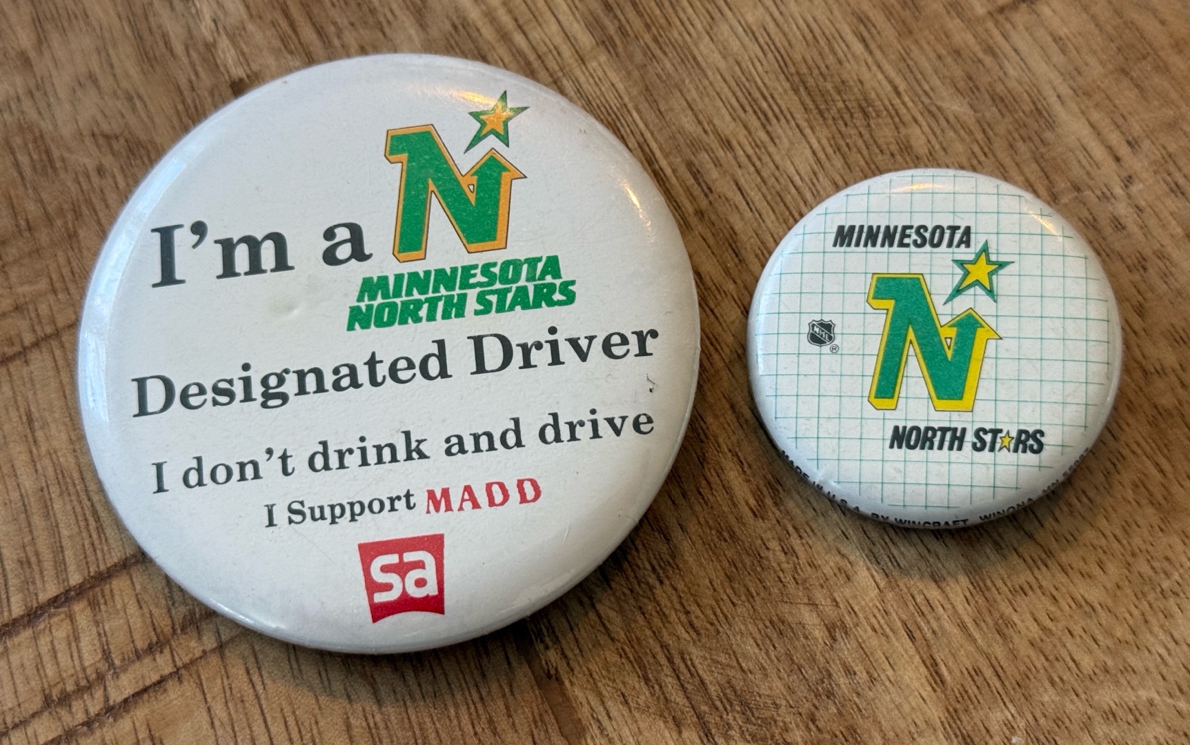 2 Minnesota North Stars Vintage Pins