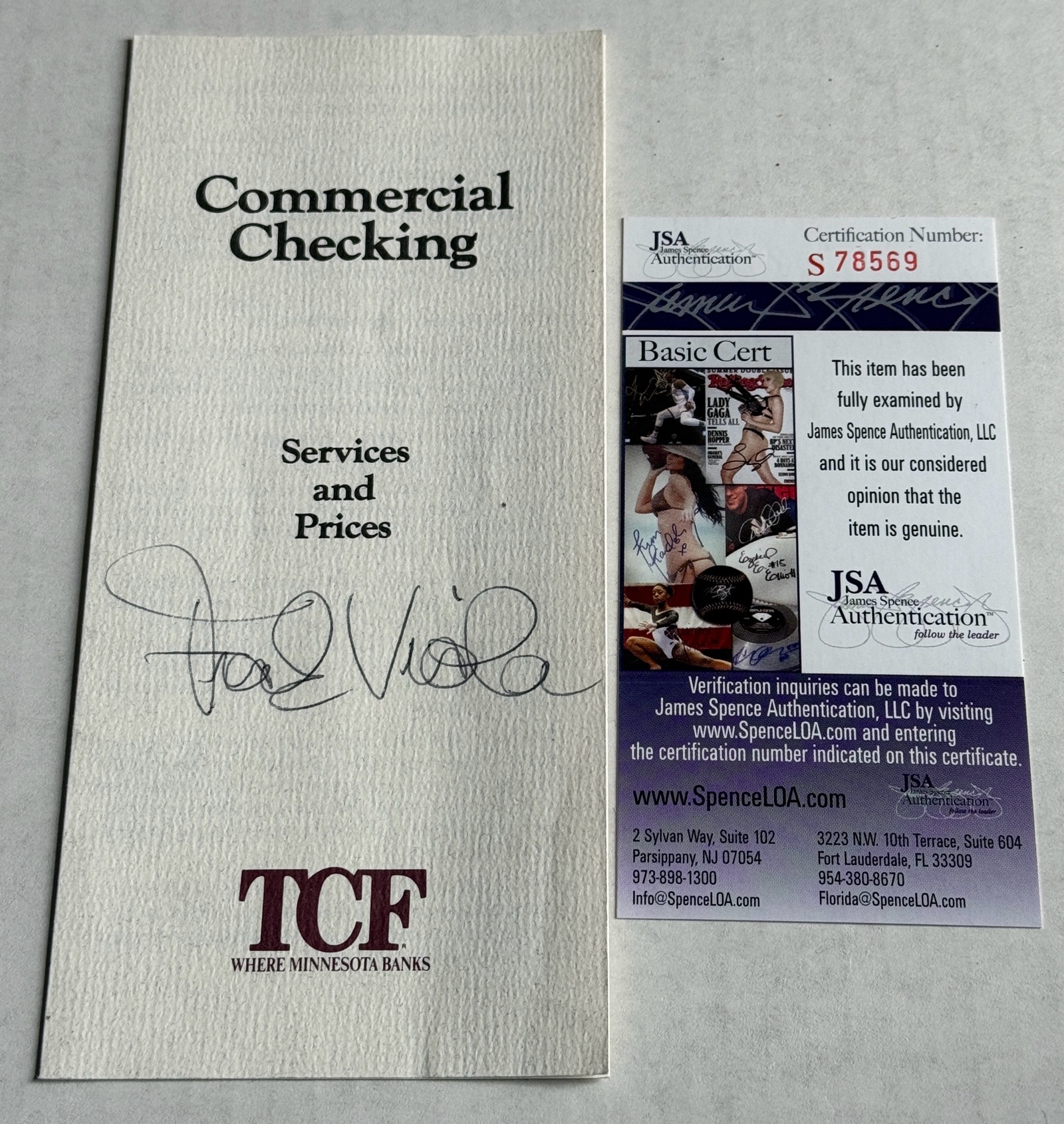 Frank Viola Autograph With JSA COA Minnesota Twins Baseball