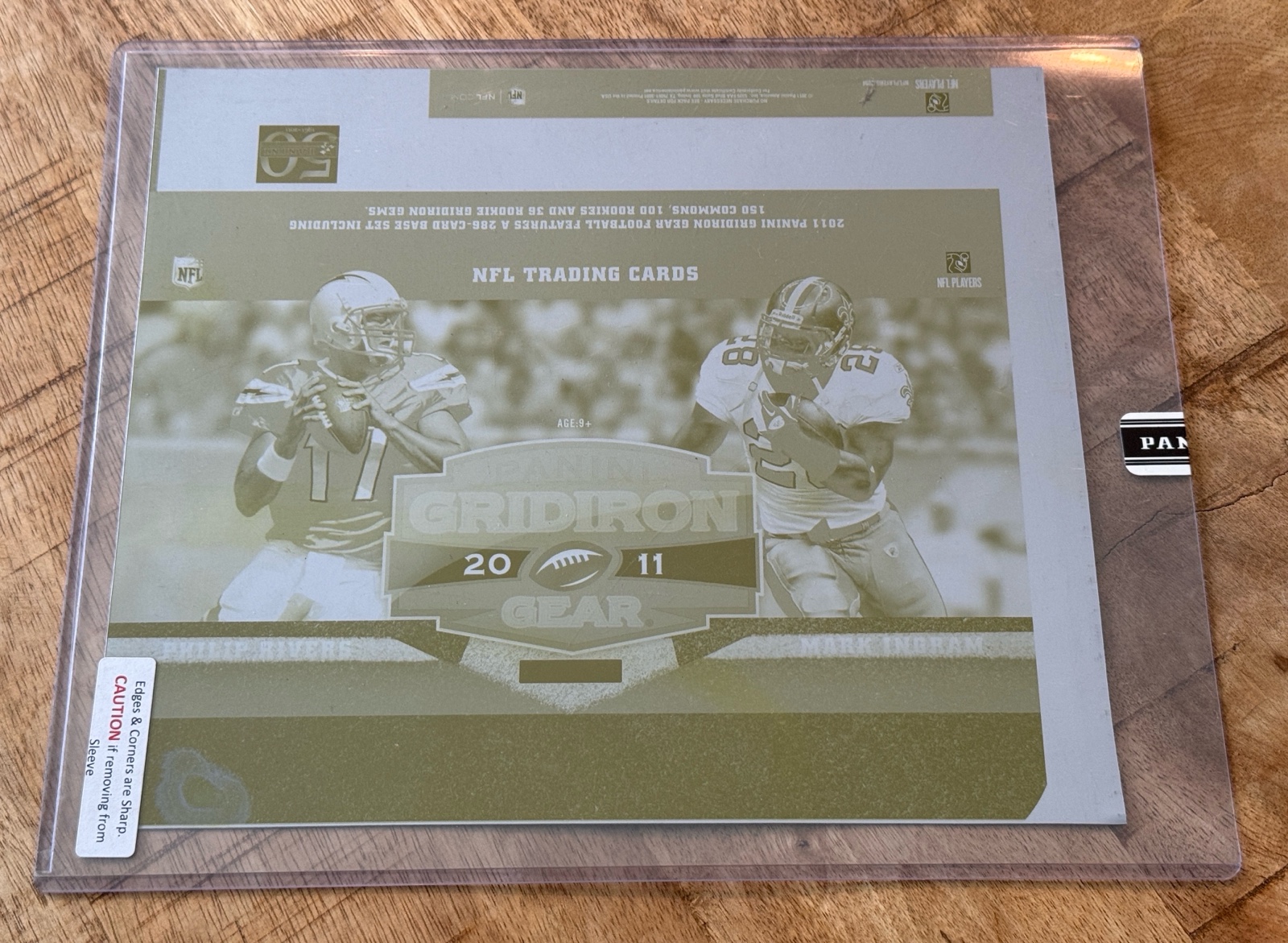 11 2011 Panin Gridiron Gear Football Yellor Printing Plate