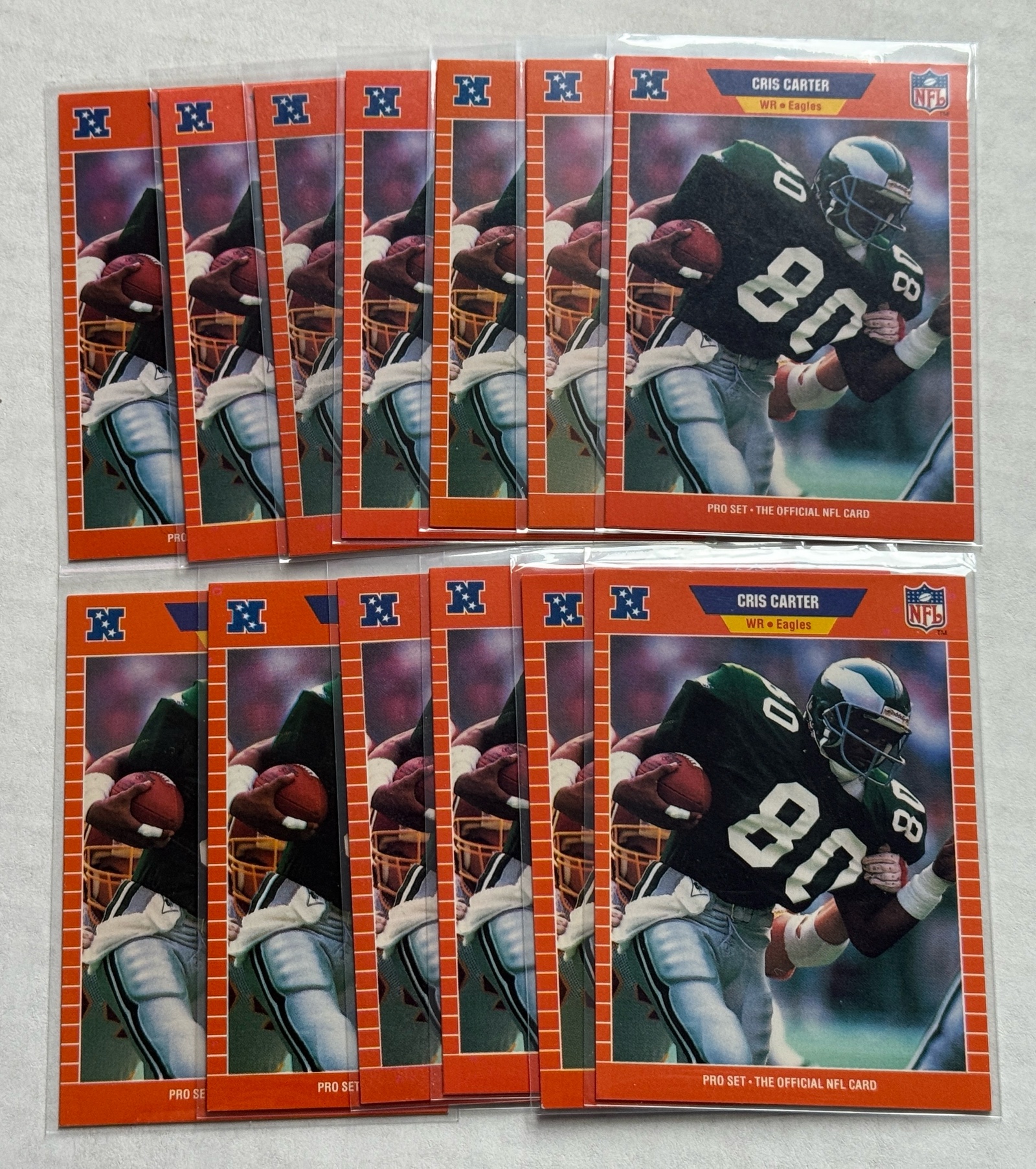 (13) Cris Carter RCs 1989 Pro Set #314 Rookie Football Cards