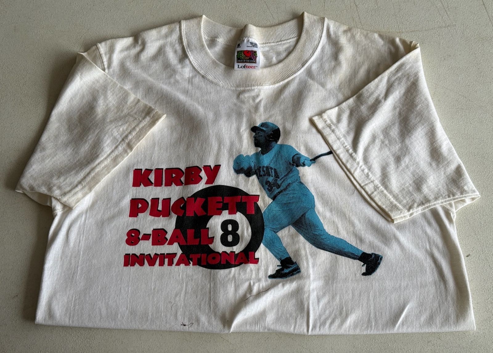 Kirby Puckett 8-Ball Invitational T-Shirt Signed By - Alex Rodriguez, Paul Molitor, and Eddie Murray - Size Small